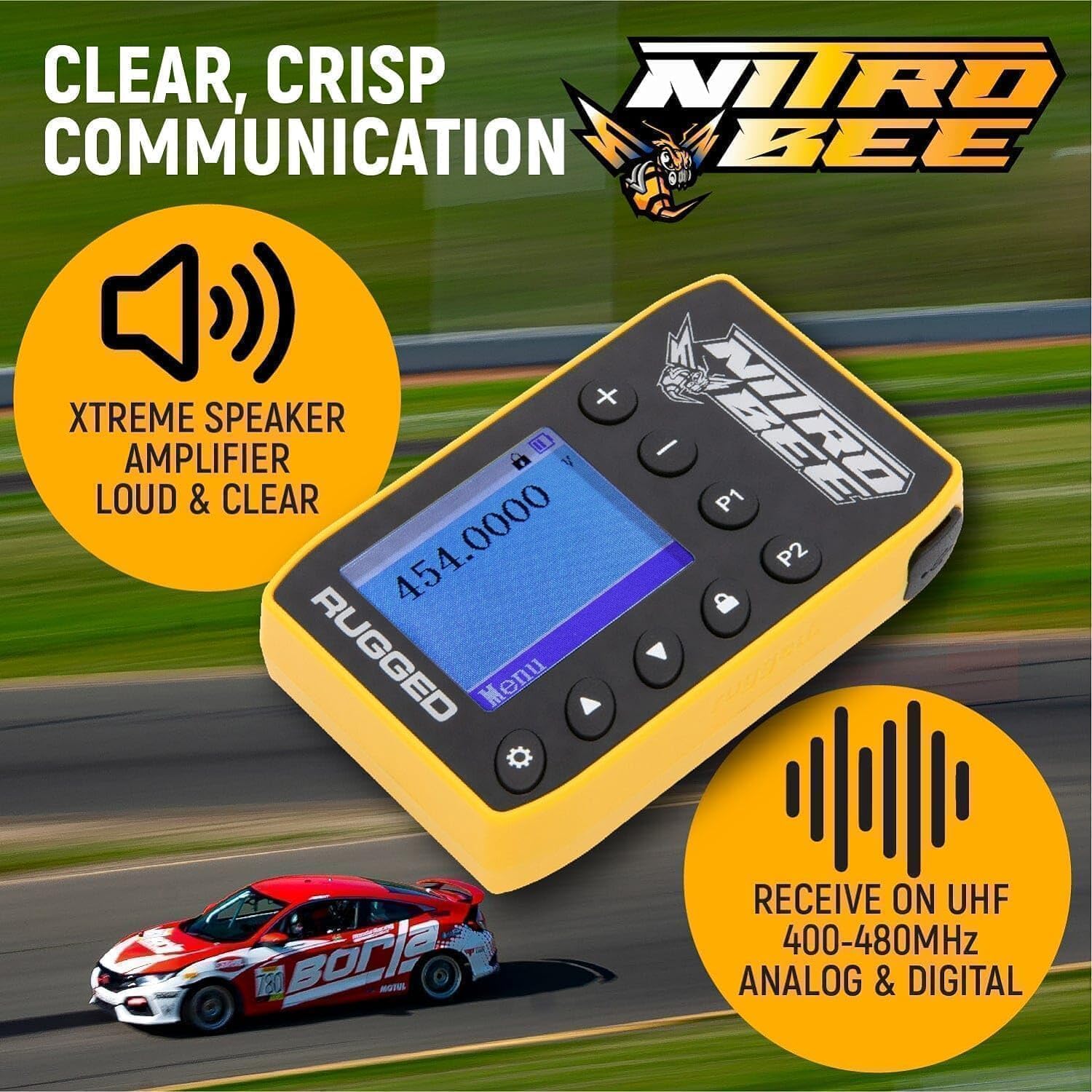 Rugged Radios Nitro Bee Xtreme Single Channel Uhf Race Receiver