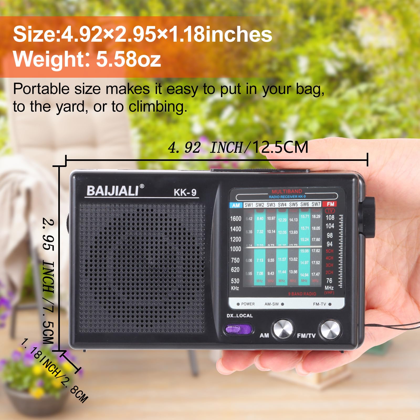 Portable Radio Am Fm, Transistor Radio, Plug In Wall Or Battery Operated Radio For Home & Outdoor, Small Radio Portable, Headpho