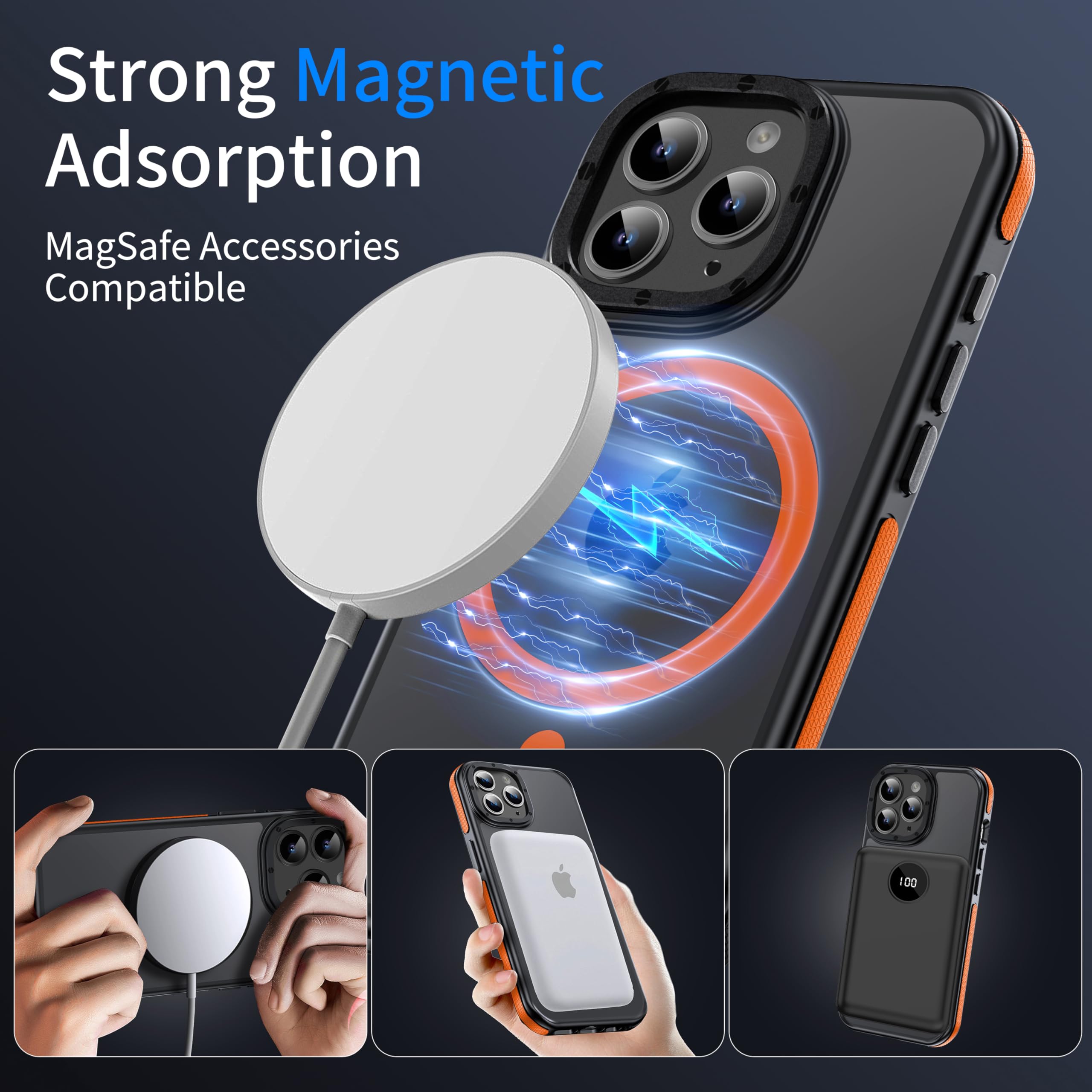 Yzoiko Strong Magnetic Case For Phone 15 Pro [10Ft Military Grade Protection] Compatible With Fit Magnetic Shockproof Slim Thin