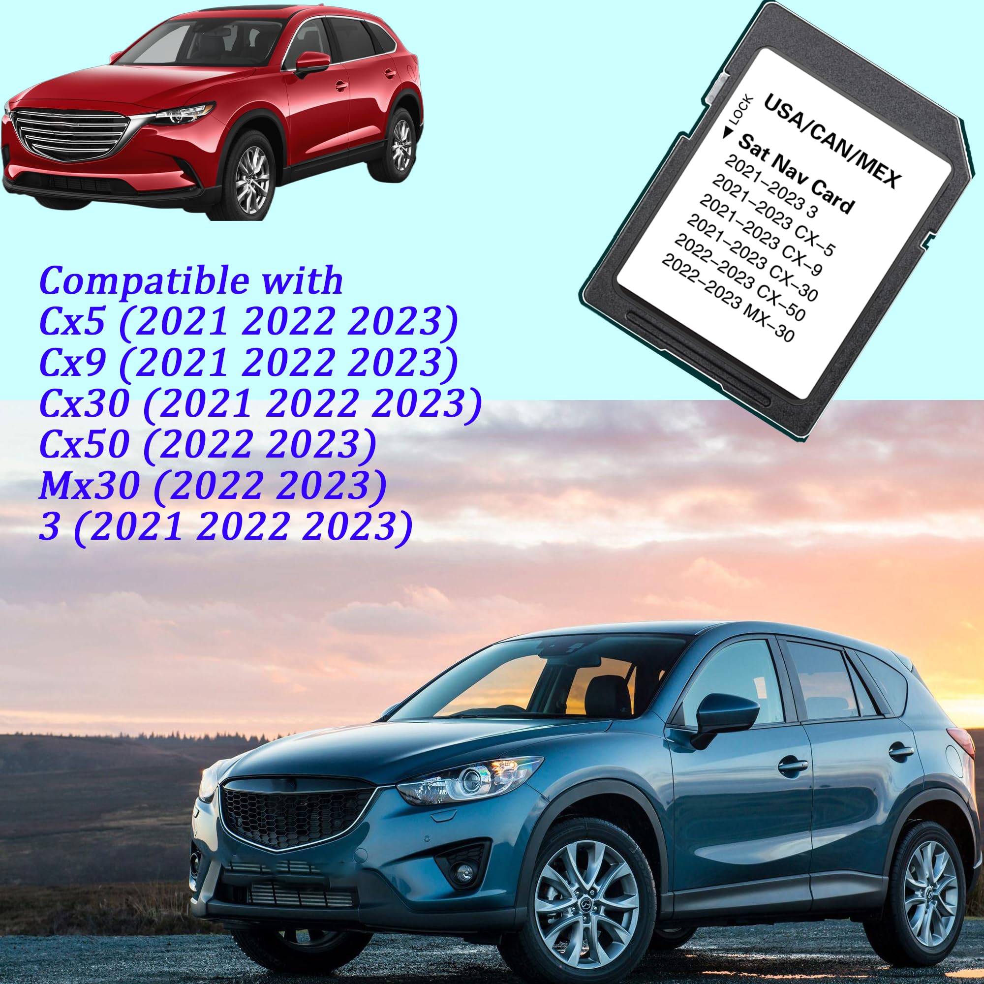 Gps Navigation Sd Card Td2K 66 Ez1 Compatible With 2021 2023 3 / Cx5 / Cx9 / Cx30, 2022 2023 Mx30 / Cx50, Usa/Can/Mex Maps