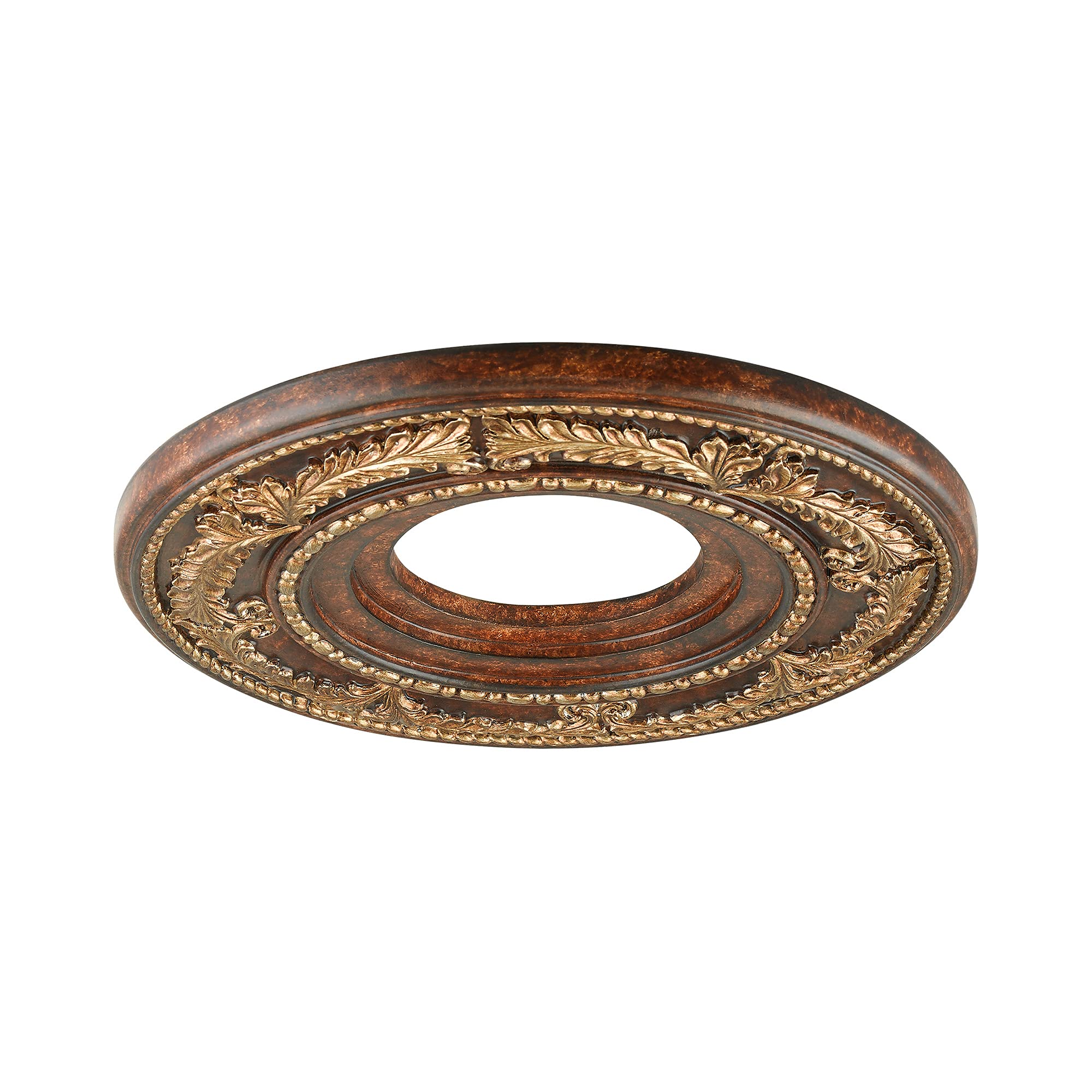 Livex Lighting 8204 63 Ceiling Medallion In Verona Bronze With Aged Gold Leaf Accents 12D X 1.25