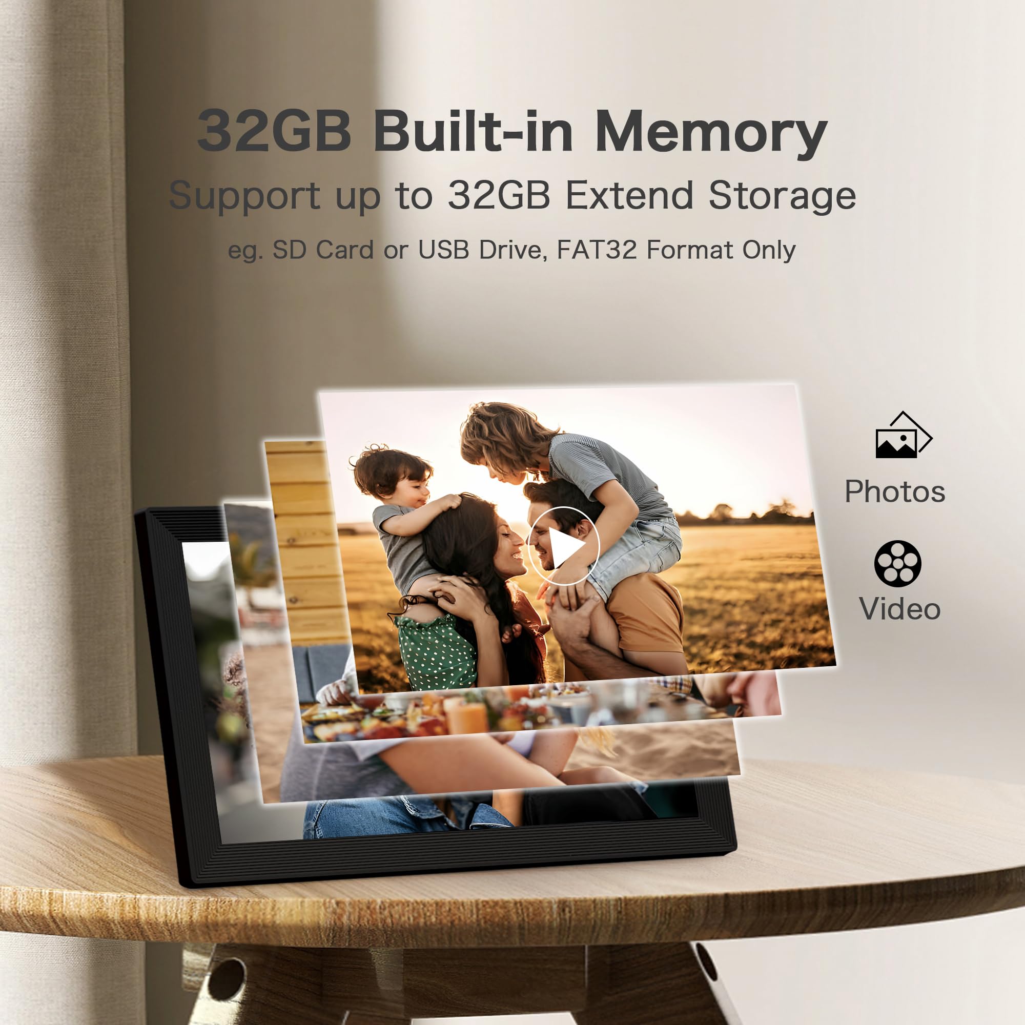 Digital Picture Frame Wifi, 15.6 Inch Frameo Digital Photo Frame, 32Gb Memory, 1920*1080 Fhd Touch Screen, Wall Mountable, Share