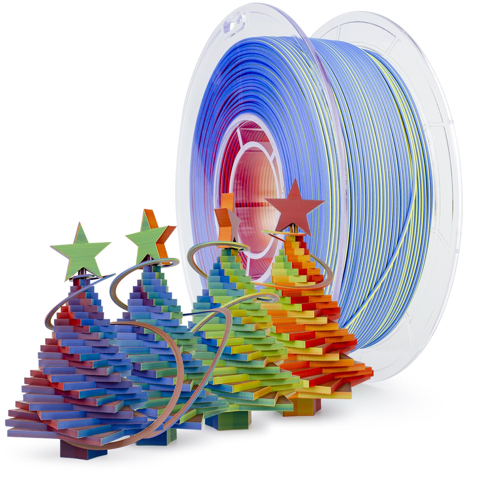 Ziro Matte 3 In 1 Color Change Pla Filament 175Mm, Magic Discoloration Multicolors 3D Printer Filament, Different Color Coextrus