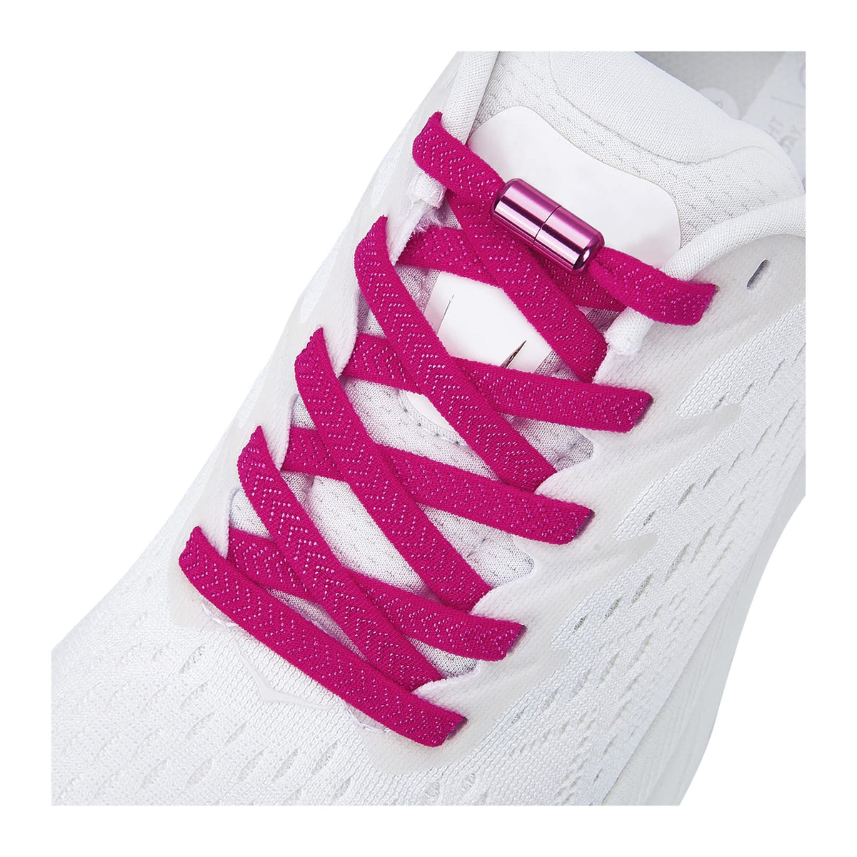 Anan520 Elastic Shoe Laces   Elastic No Tie Shoelaces For Adults  Kids Shoes Neon Pink