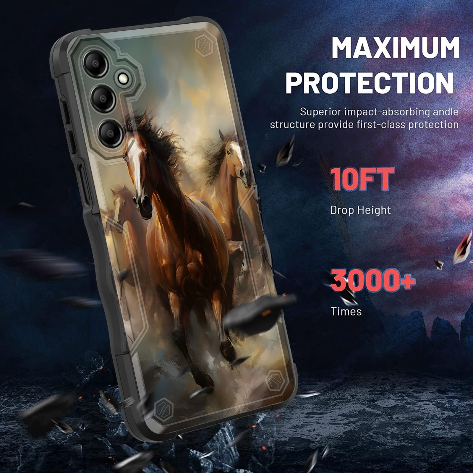 Efgwsder For Galaxy S24 Case,[Dual Layer][10 Ft Military Grade Drop Protection] [Non-Slip] Heavy Duty Shockproof Case For Samsun