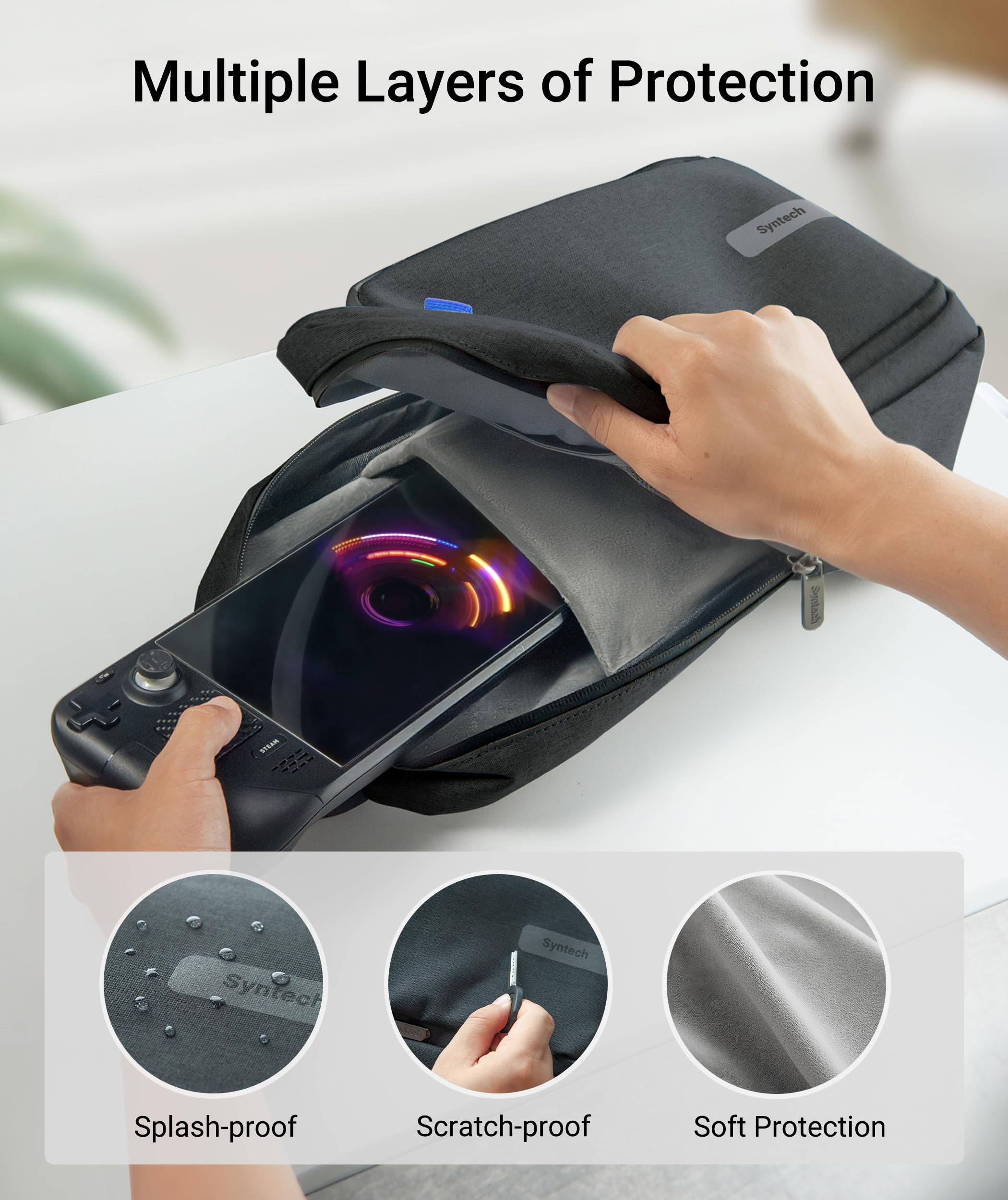 Syntech Carrying Case Compatible With Steam Deck Oled/Rog Ally X/Playstation Portal, Sling Bag For Nintendo Switch/Legion Go, Po