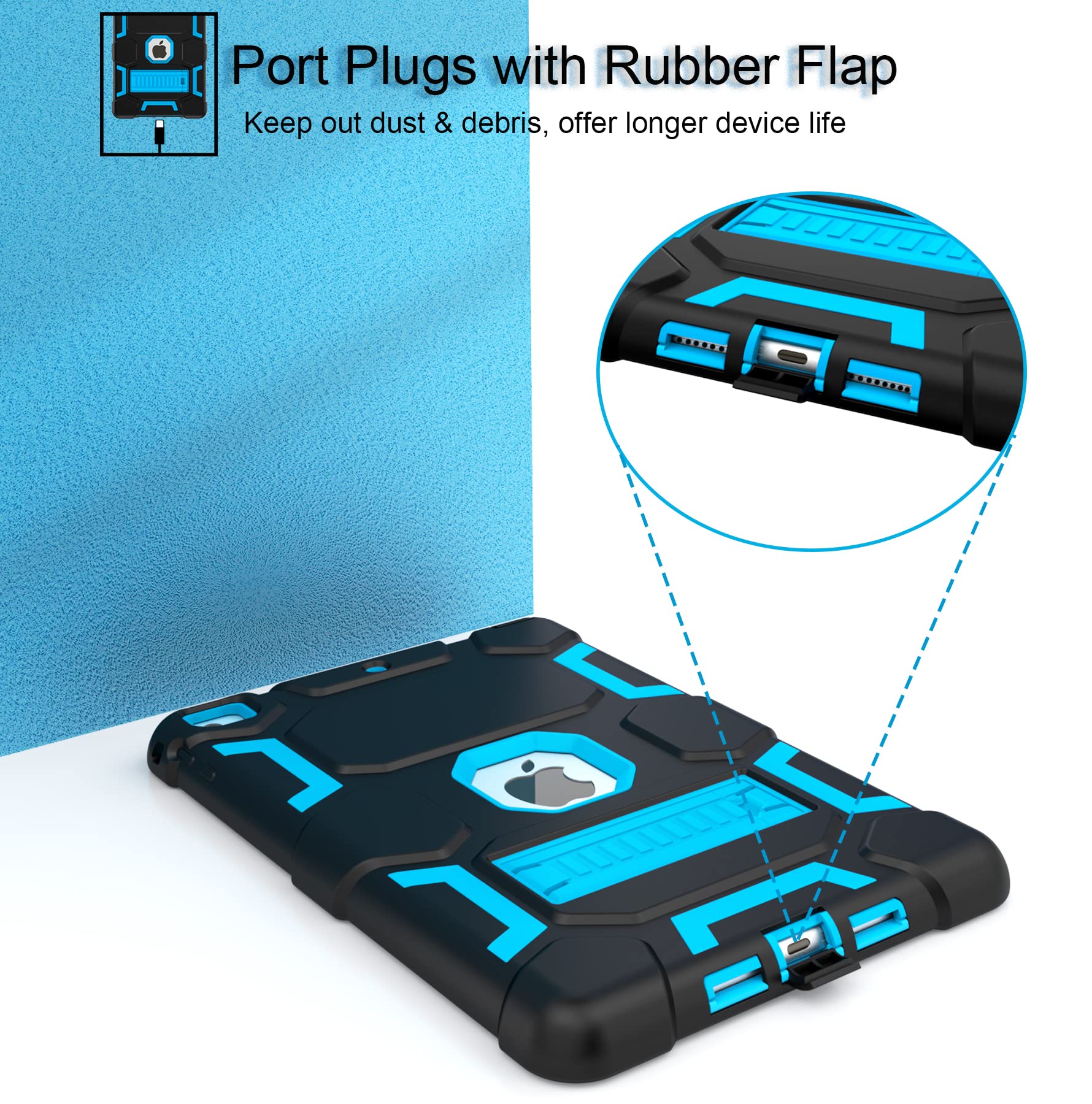 Ccmao Case For Ipad 6Th/5Th Generation (9.7 Inch, 2018/2017), Ipad Air 2Nd Generation Case (2014) With Kickstand, Hybrid Shockpr