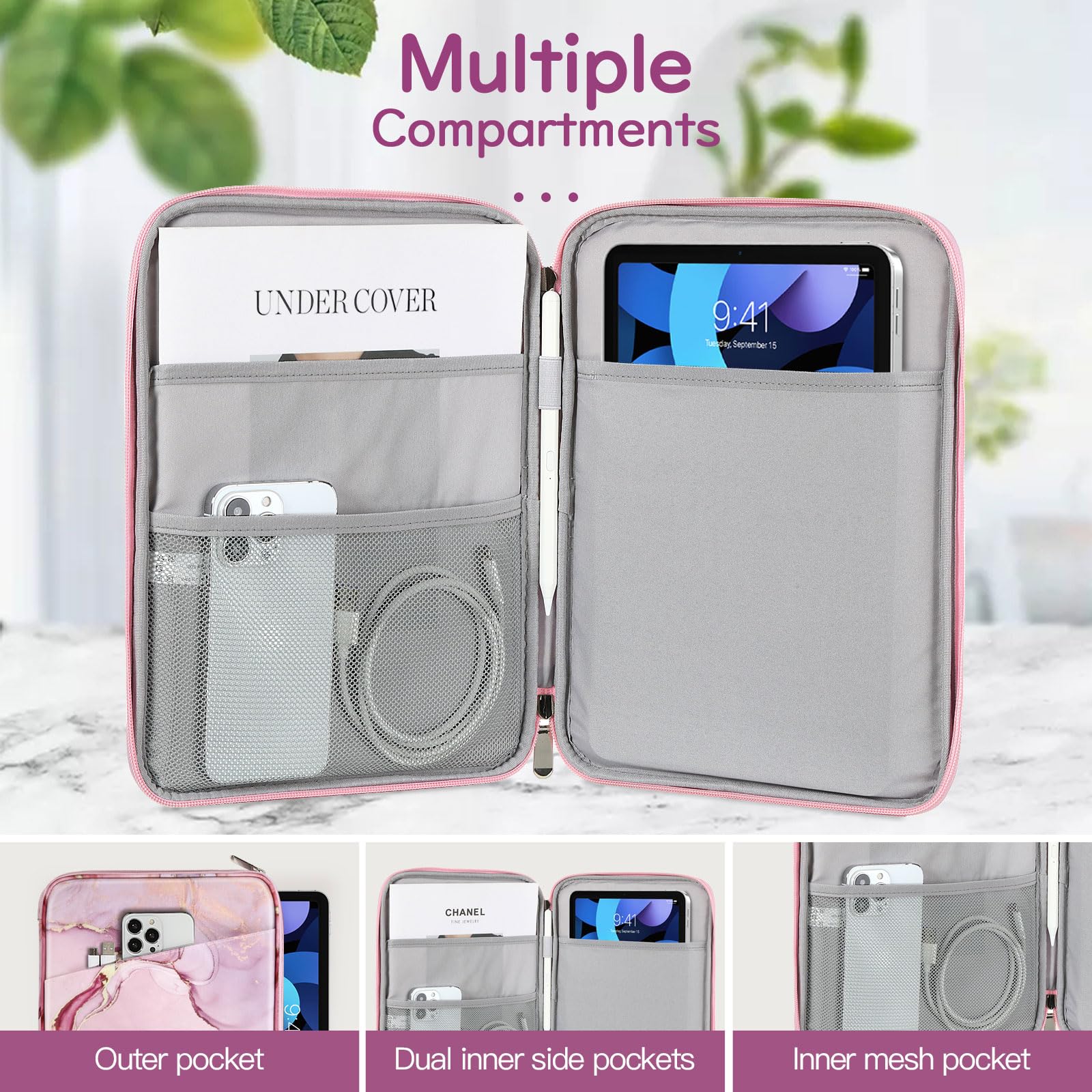 Dadanism 9-11 Inch Tablet Sleeve Bag Carrying Case For Ipad 9/8/7Th Gen 10.2, Ipad Air 11 2024, Ipad Pro 11 M4 M2 2024, Ipad Air