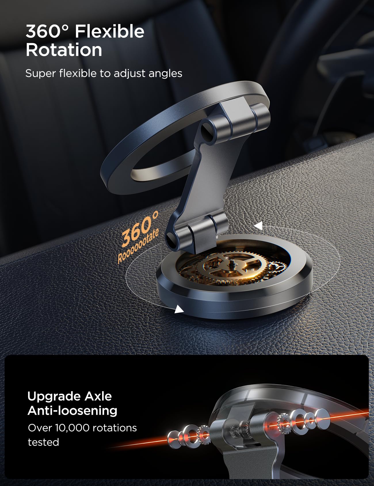 Joyroom For Magsafe Car Mount, All Metal Magnetic Phone Holder For Car, Strong Magnets Iphone Car Mount Hands Free Phone Holders