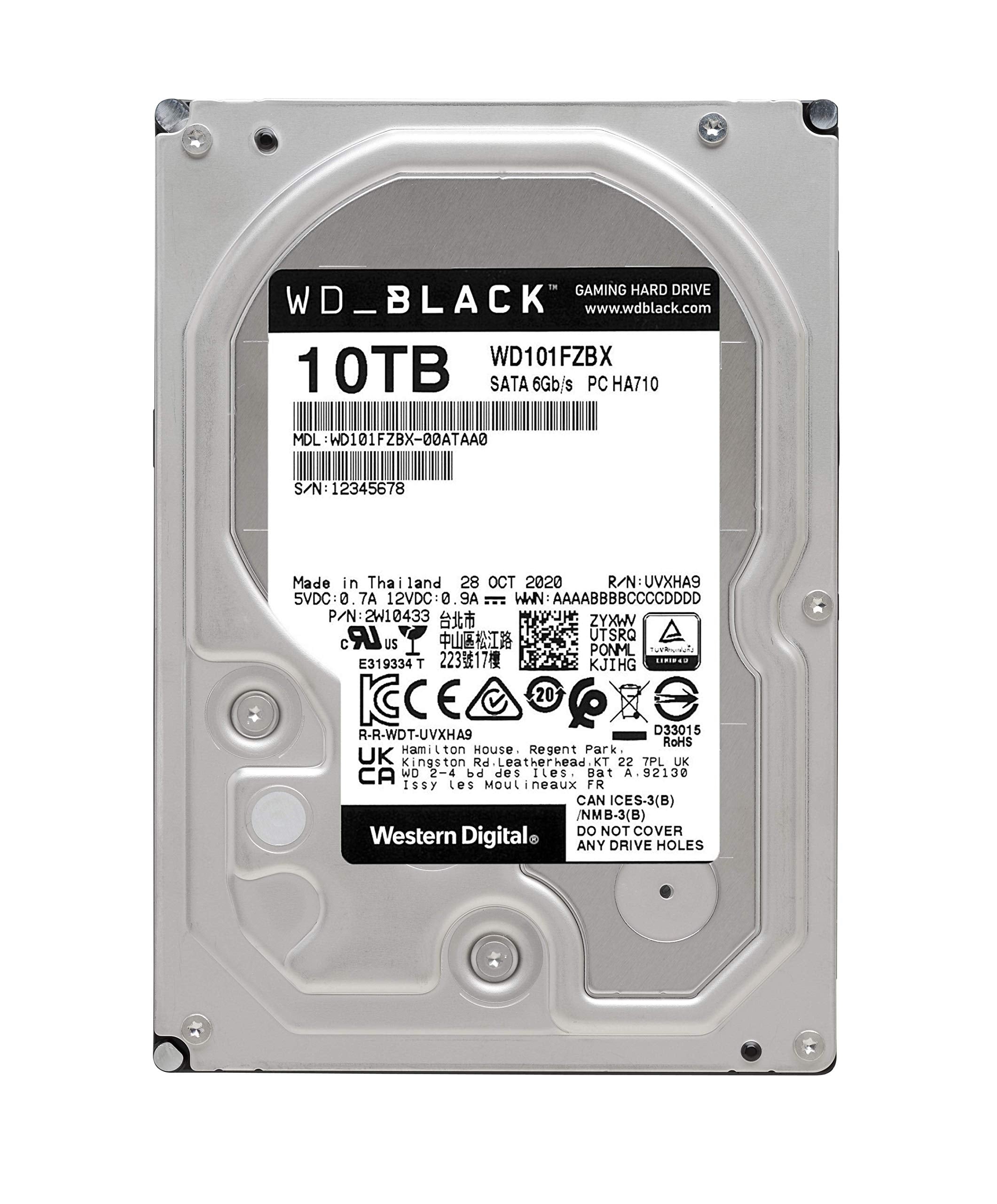 Western Digital 10Tb Wd Black Performance Internal Hard Drive Hdd - 7200 Rpm, Sata 6 Gb/S, 256 Mb Cache, 3.5 - Wd101Fzbx