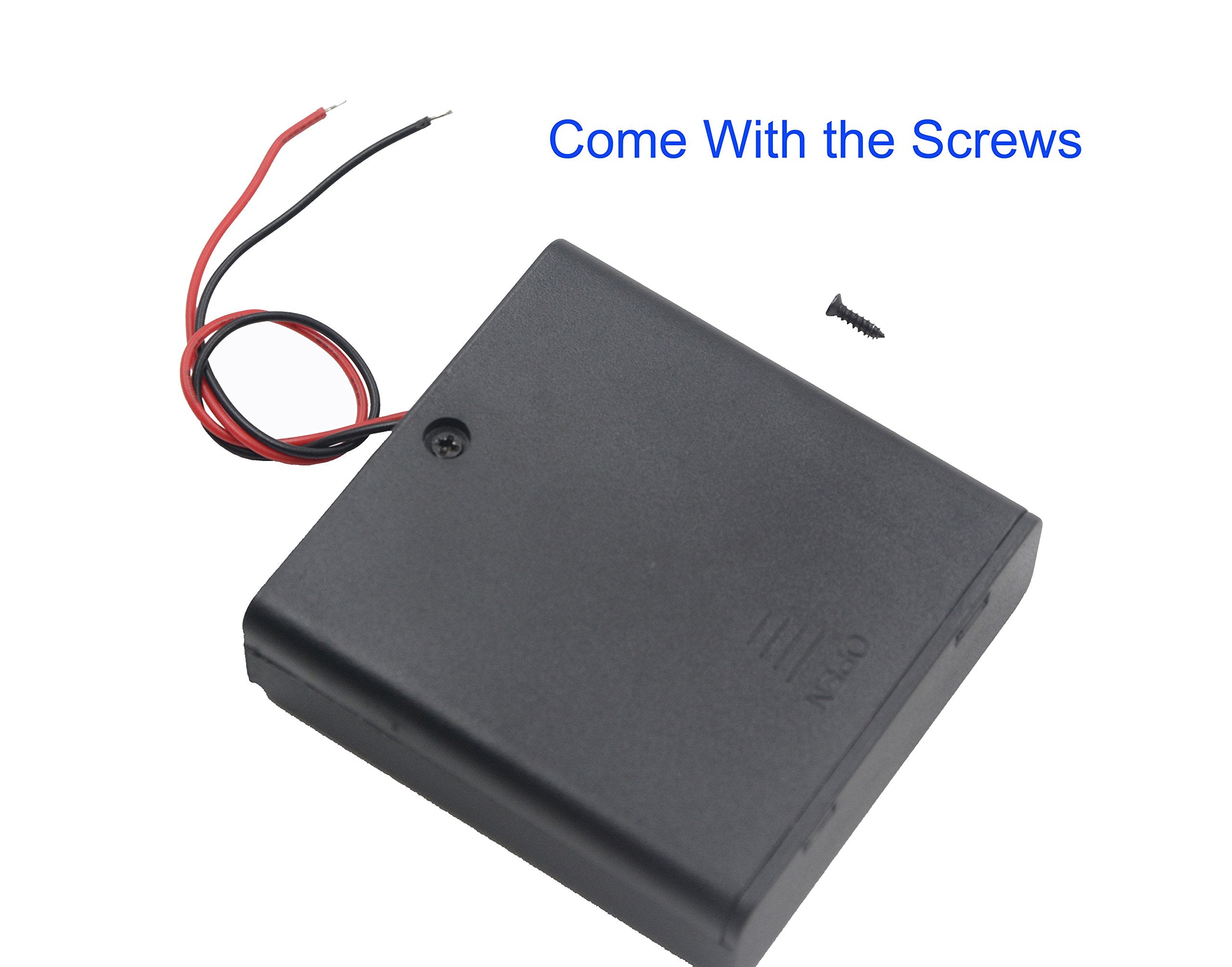 Lampvpath (Pack Of 4) 3 Aa Battery Holder With Switch, 4.5V Battery Holder With Switch, 3X 1.5V Aa Battery Holder With Leads And