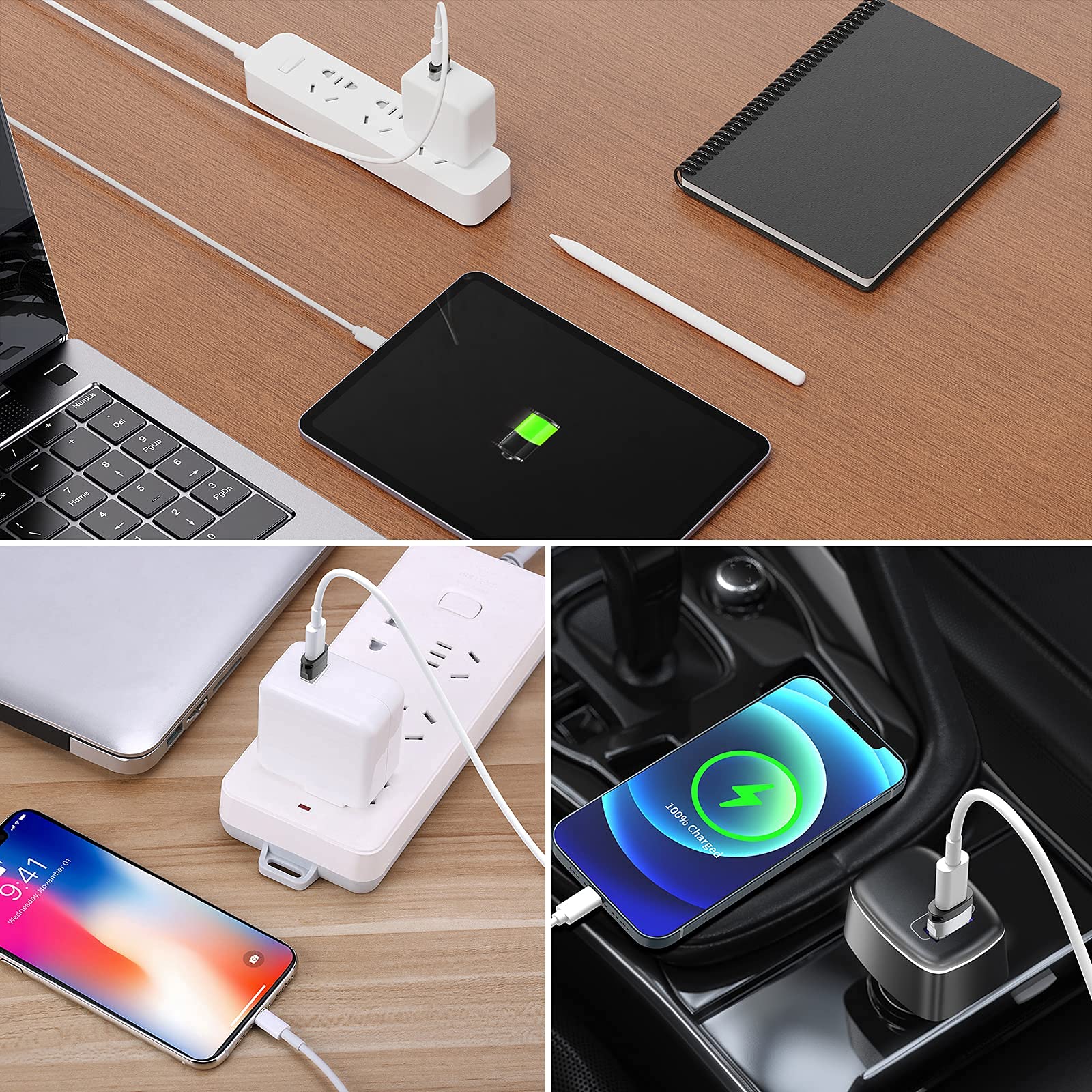 Usb C To Usb Adapter [4 Pack], Type C Female To Usb Male Charger Cable Adapter For Apple Iwatch Watch Series 7 Se,Iphone,Ipad Ai