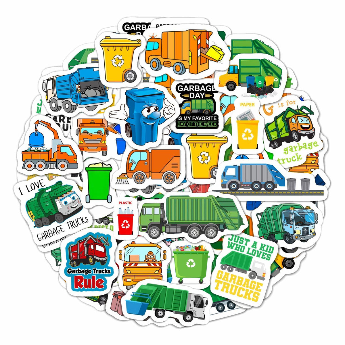 Garbage Truck Stickers, Trash Truck Stickers, Garbage Truck Party Favo ...