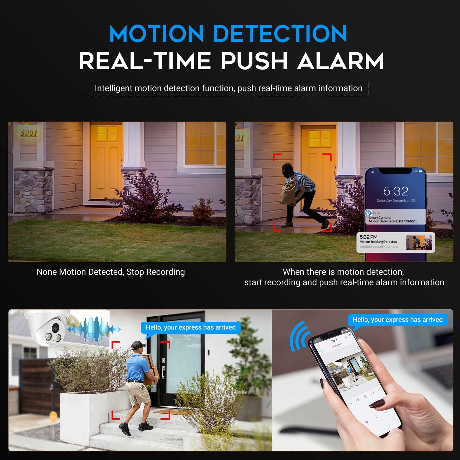 Vikylin 4K 8Mp Full Color Ai Turret Ip Poe Camera,F1.0 Aperture 98Ft Color Night Vision,Built In Mic,Human/Vehicle Detection,2.8