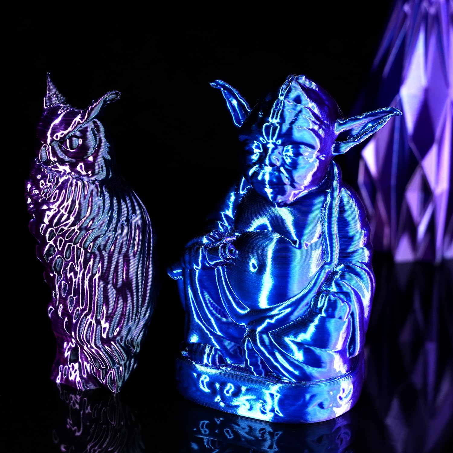 Gratkit Silk Tri-Color Pla Filament,Coextrusion Pla Filament 1.75Mm, +/-0.03Mm, 1Kg/Roll, Silk Pla Blue & Purple & Black