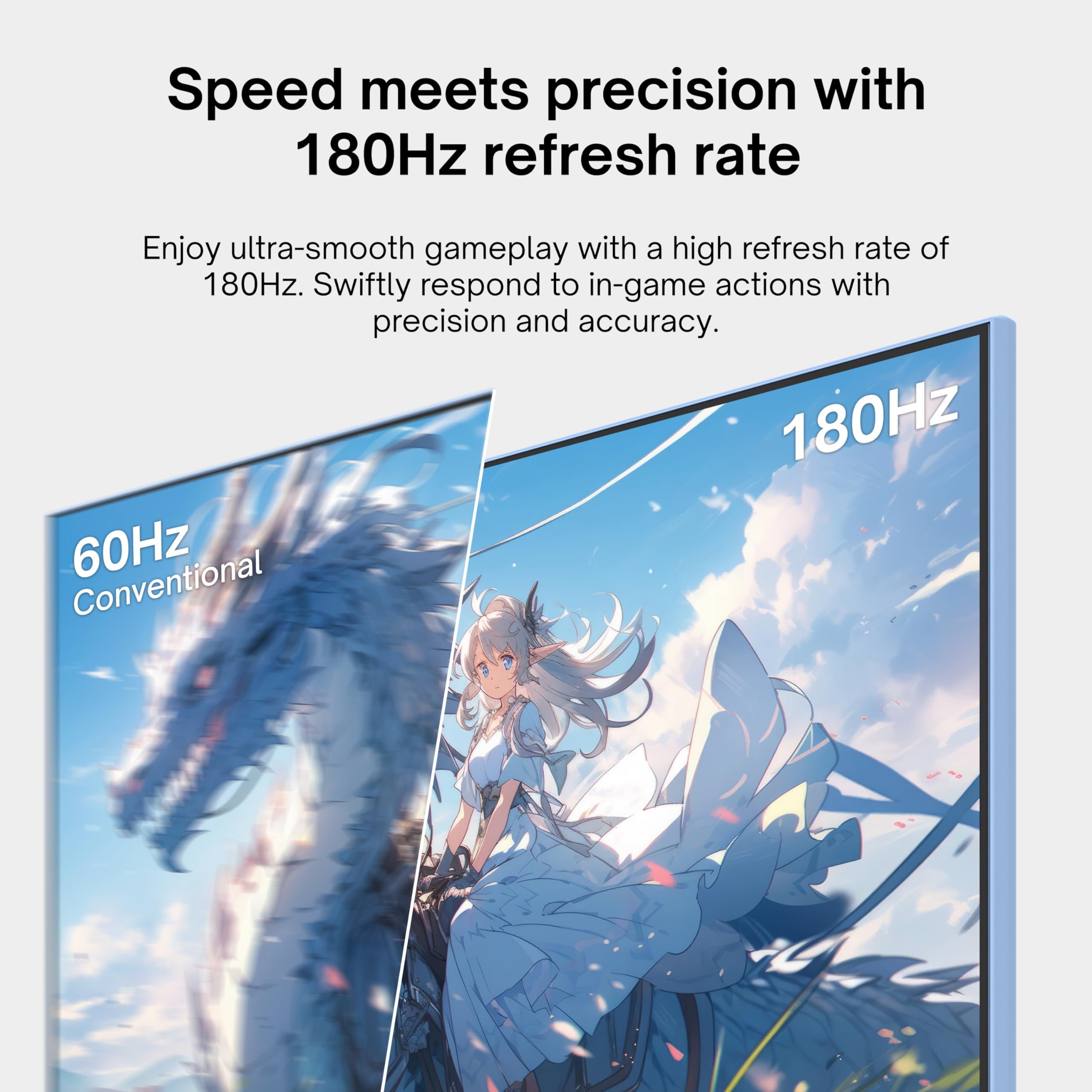 Pixio Px278 Wave Blue 27 Inch 180Hz Refresh Rate Fhd 1440P Resolution Fast Ips Panel 1Ms Gtg Response Time Blue Gaming Monitor W