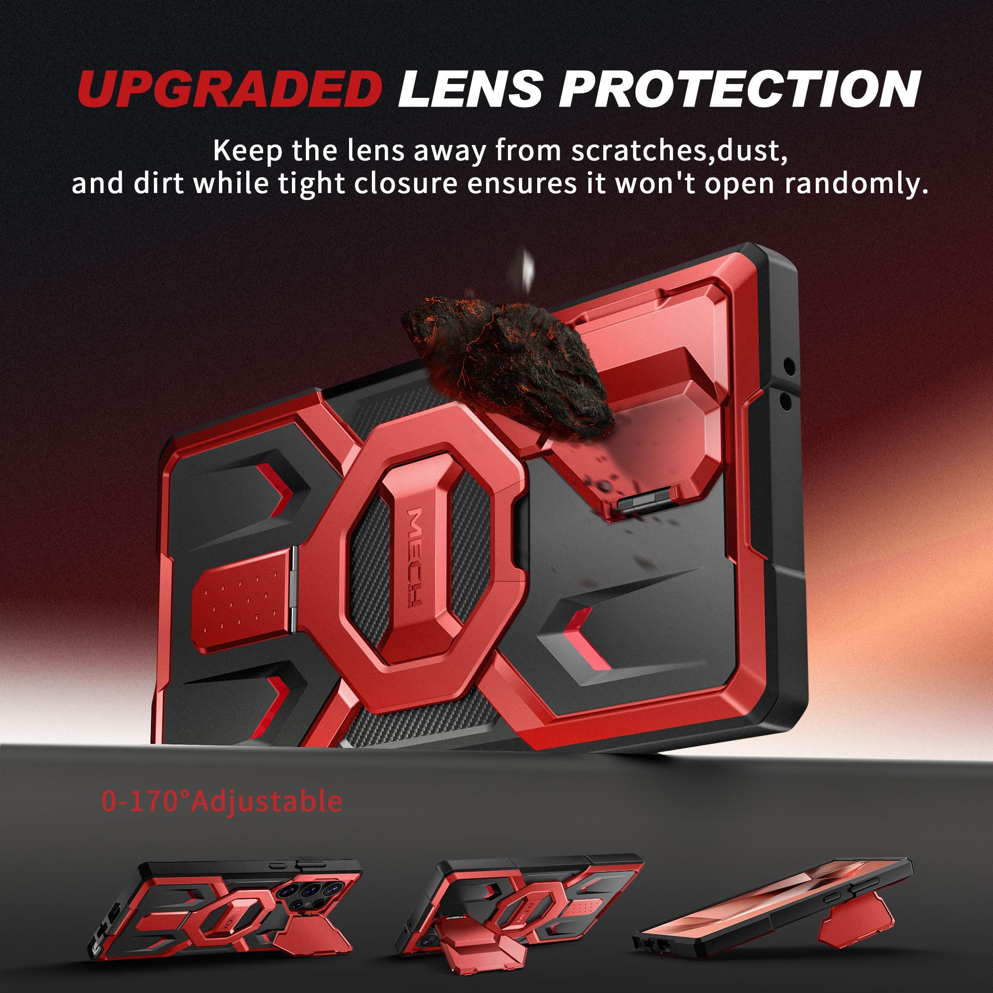 Tongate For Samsung Galaxy S24 Ultra Case Compatible With Magsafe, [Ring Stand & Camera Cover Kickstand] Drop Shockproof Rugged