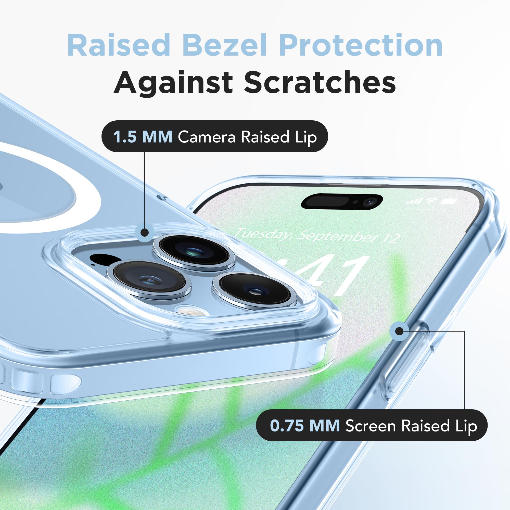 Gonez Magnetic For Iphone 13 Pro Max Case,Compatible With Magsafe,[2 Screen Protector & 2 Camera Cover][Anti Fingerprint][Non Ye