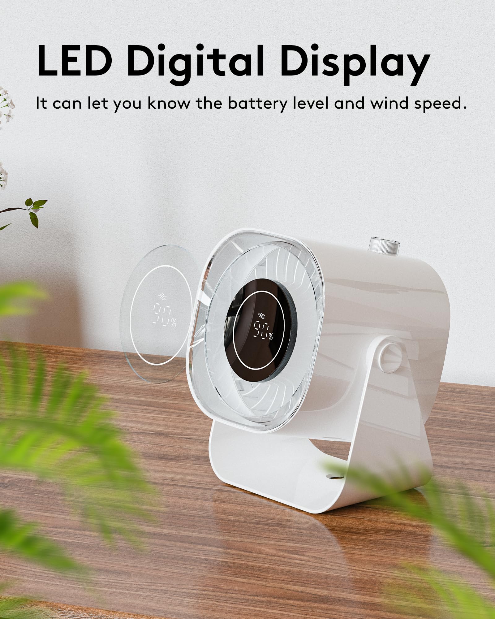 Caronsort Desk Fan, Small Fans For Bedroom, Mini Fan 6 Inches,Table Air Circulator Fans For Desk, Rechargeable Battery Operated