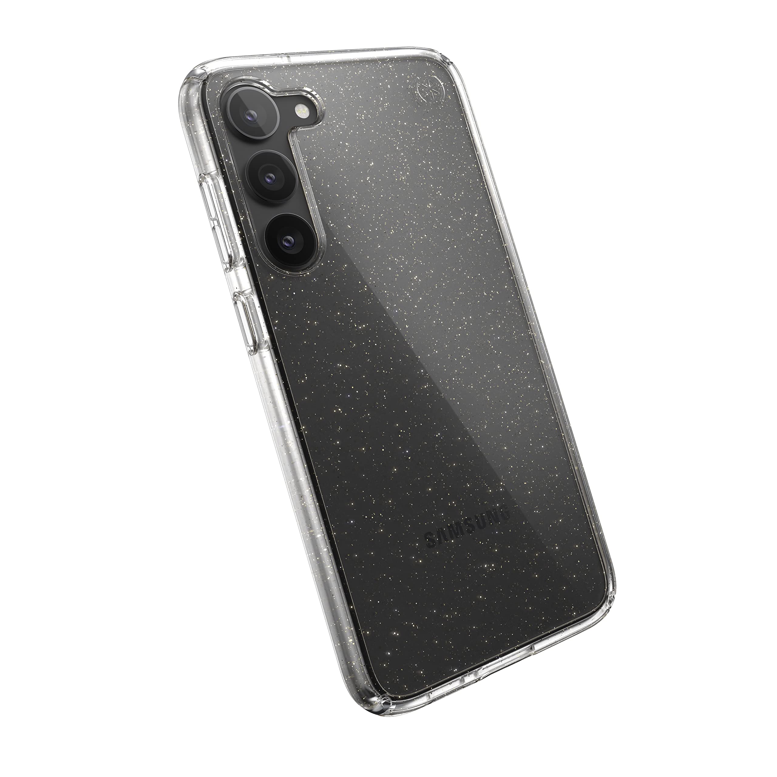 Speck Products Presidio Perfect Clear Glitter Case Fits Samsung Galaxy S23+, Clear/Clear With Gold Glitter