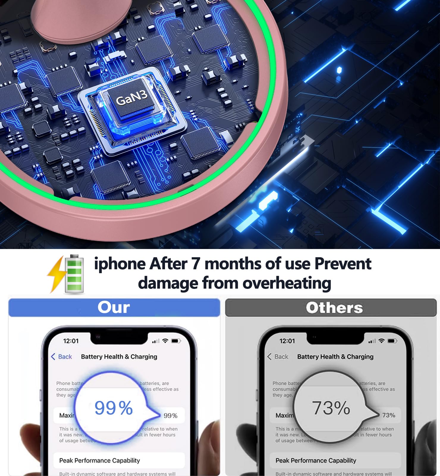 Voice Tank Magnetic Wireless Charger Stand 15W Fast Mag Safe Charger For Iphone 15/15 Pro/15 Plus/15 Pro Max/14/13/12 Series Mag