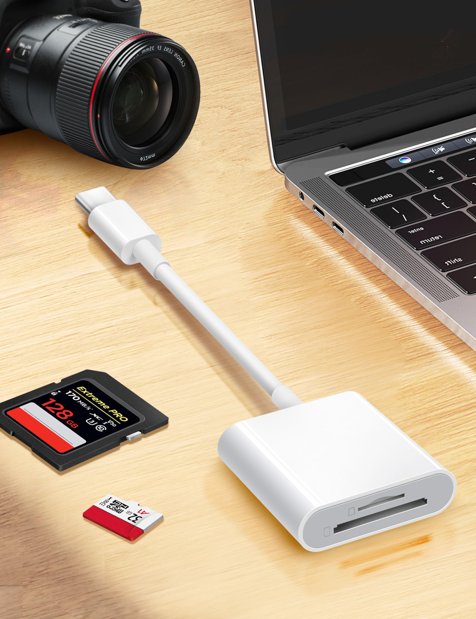 Trail Camera Usb C Sd Card Reader, Chiaopio 2 In 1 Usb C To Memory Card Adapter With Sd Microsd Dual Slot Compatible With Iphone