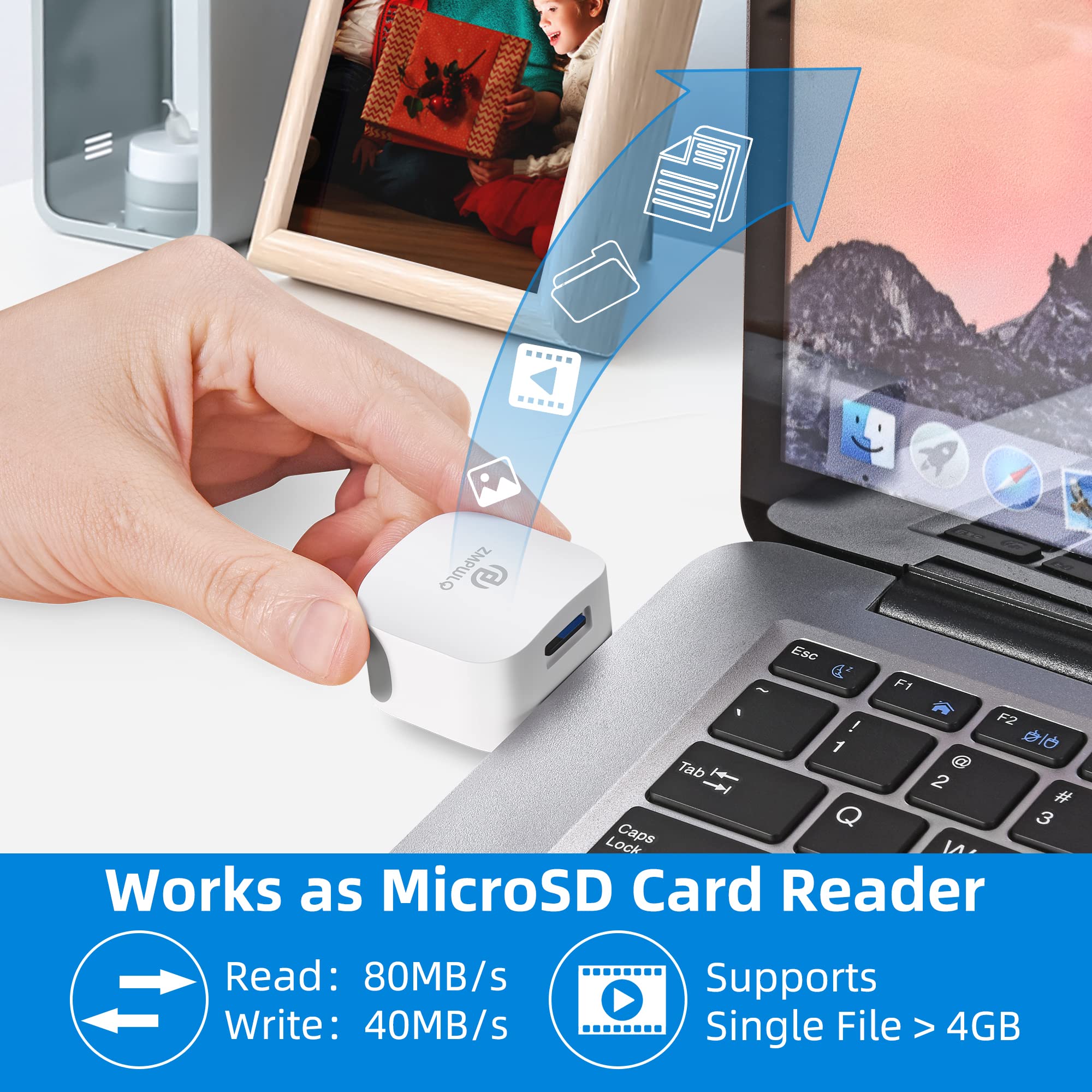 Pl Zmpwlq Auto Backup Adapter Iphone Photo Backup Storage Data Cube For Iphone Backup Device For Iphone/Ipad Photos Download Stick Usb Backup Flash Drive For Iphone/Ipad/Android (Without Microsd)