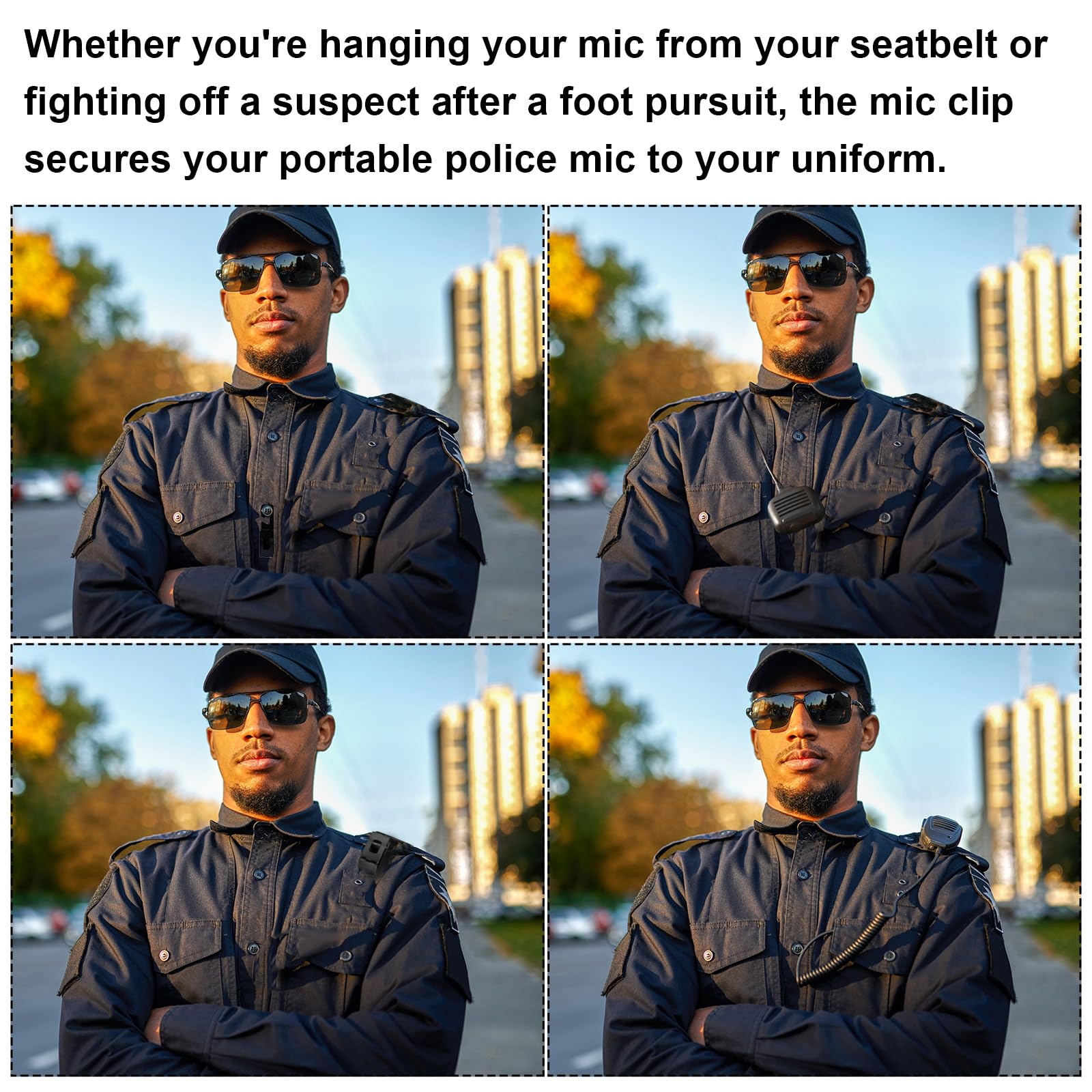 Peutier Mic Clip, Mic Clips For Law Enforcement Police Mic Clip Keeps Portable Radio Mic Microphone Radio Loop Police Microphone