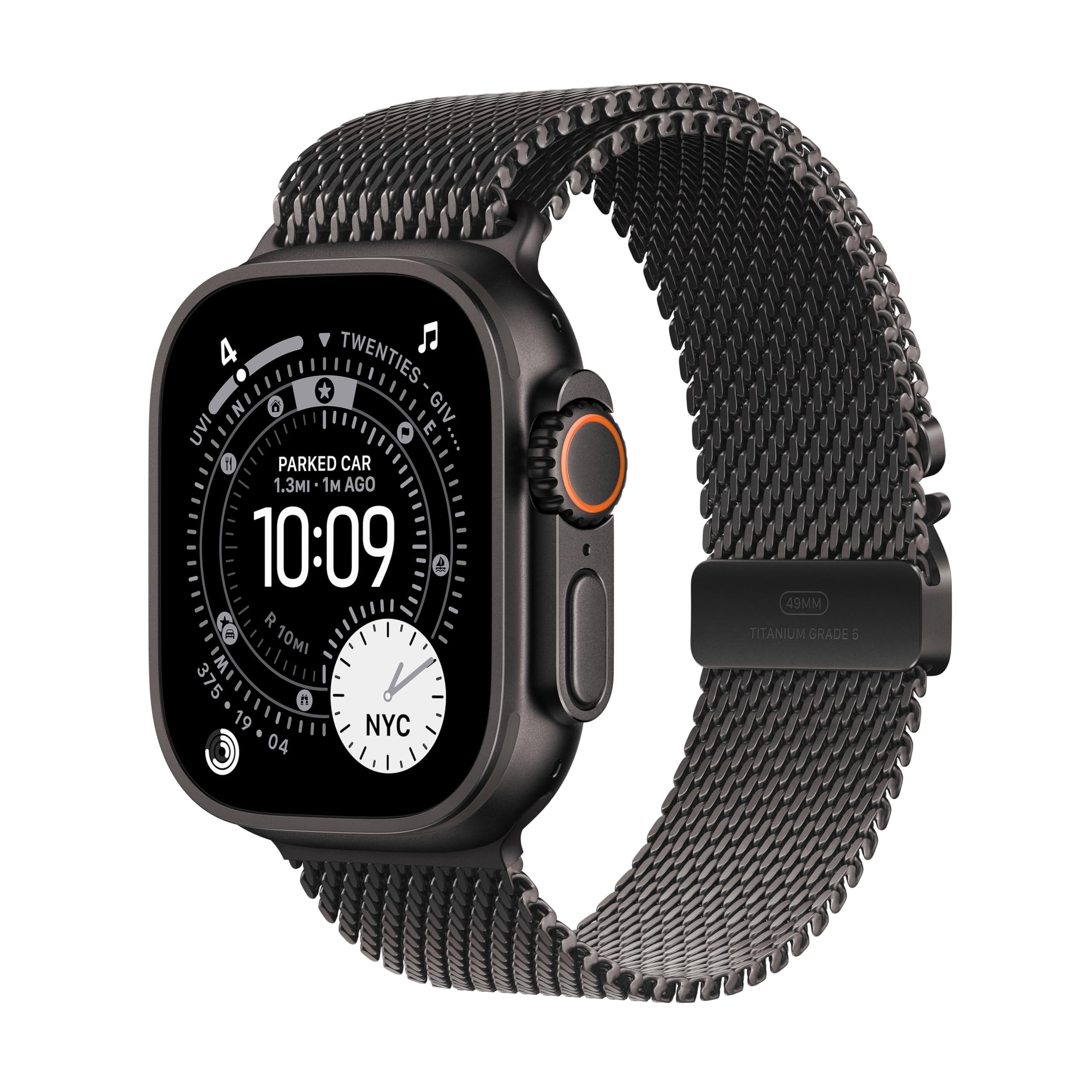 Apple Watch Ultra 3 [GPS + Cellular 49mm] Running & Multisport Smartwatch w/Rugged Titanium Case w/Black Titanium Milanese Loop 