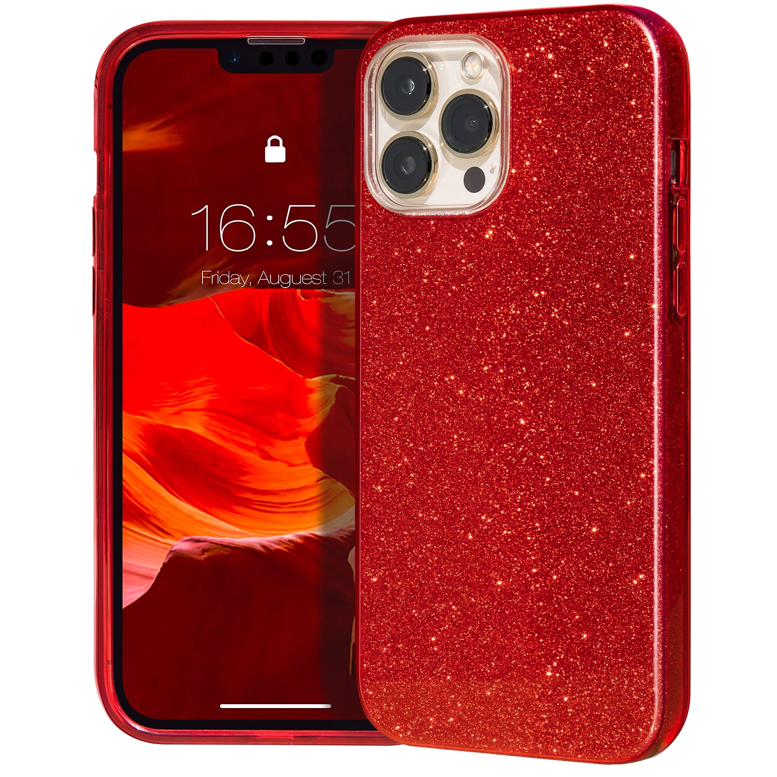 Mateprox Compatible With Iphone 13 Pro Case Bling Sparkle Cute Girls Women Protective Christmas Cover For Iphone 13 Pro 6.1'' 20