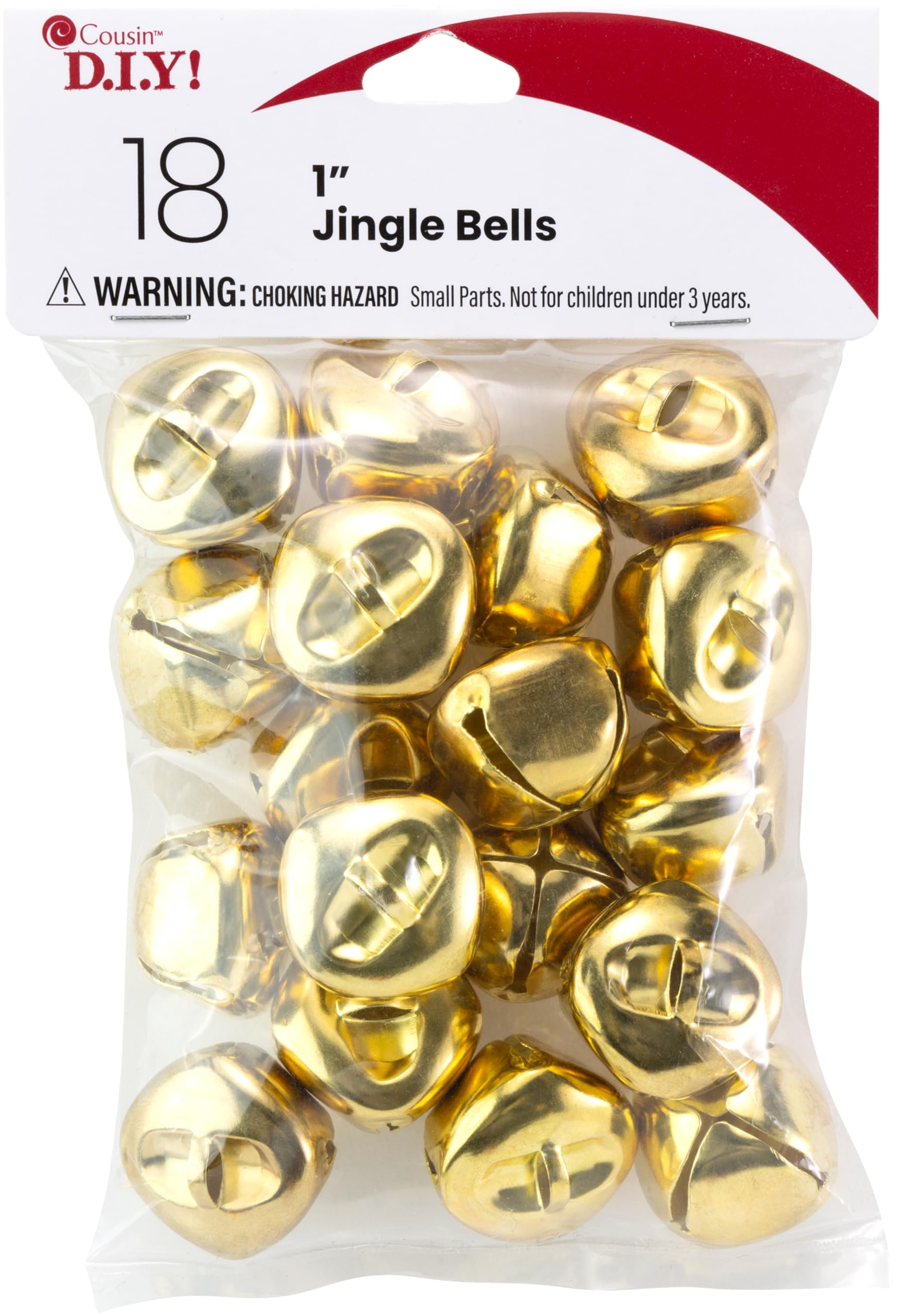 Cousin DIY Gold 1 inch Jingle Bells, 18 Pack