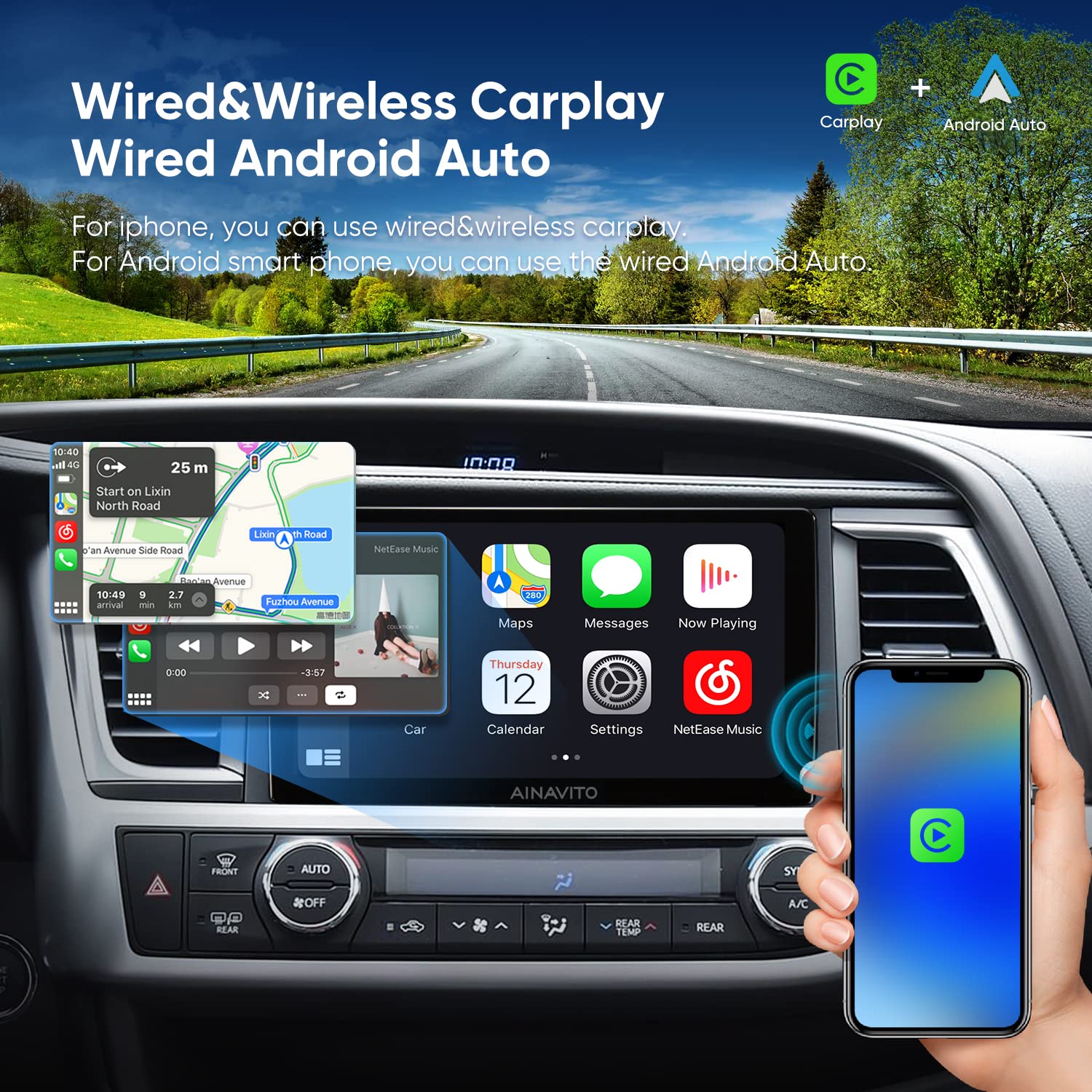 10.2 Inch 5G Wifi 8 Core 1280 * 720 Resolution Car Stereo Radio For Toyota Highlander 2015 2019 With Carplay Android Auto Androi