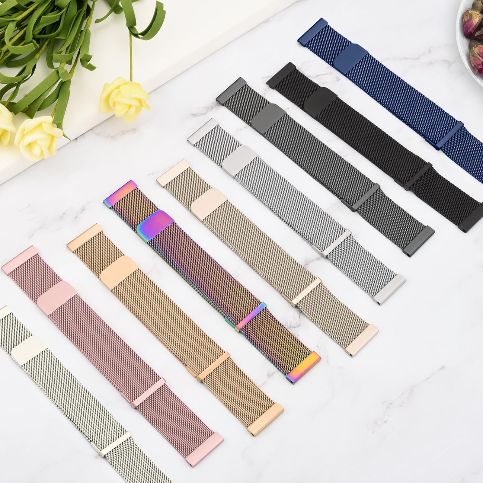 Metal Bands For Tensky/Quican/Fitpolo/Aeac Id208 Plus Smart Watch Bands, 22Mm Stainless Steel Metal Bands For Id208 Plus Smart W