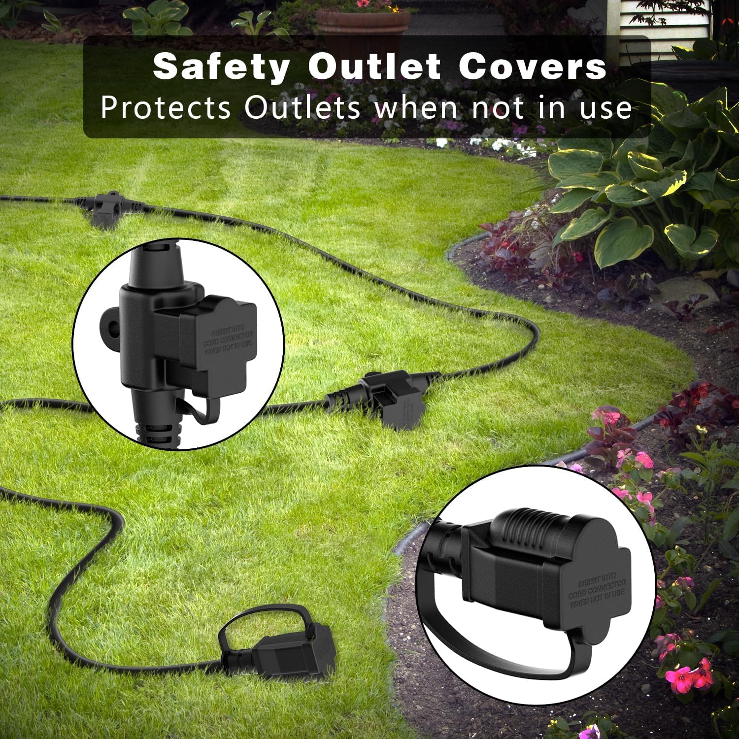 K Kasonic   Outdoor Extension Cord 100 Ft, Evenly Spaced 12 Outlets Plugs, 16/3 Sjtw Weatherproof Multiple Outlets Wire For Land