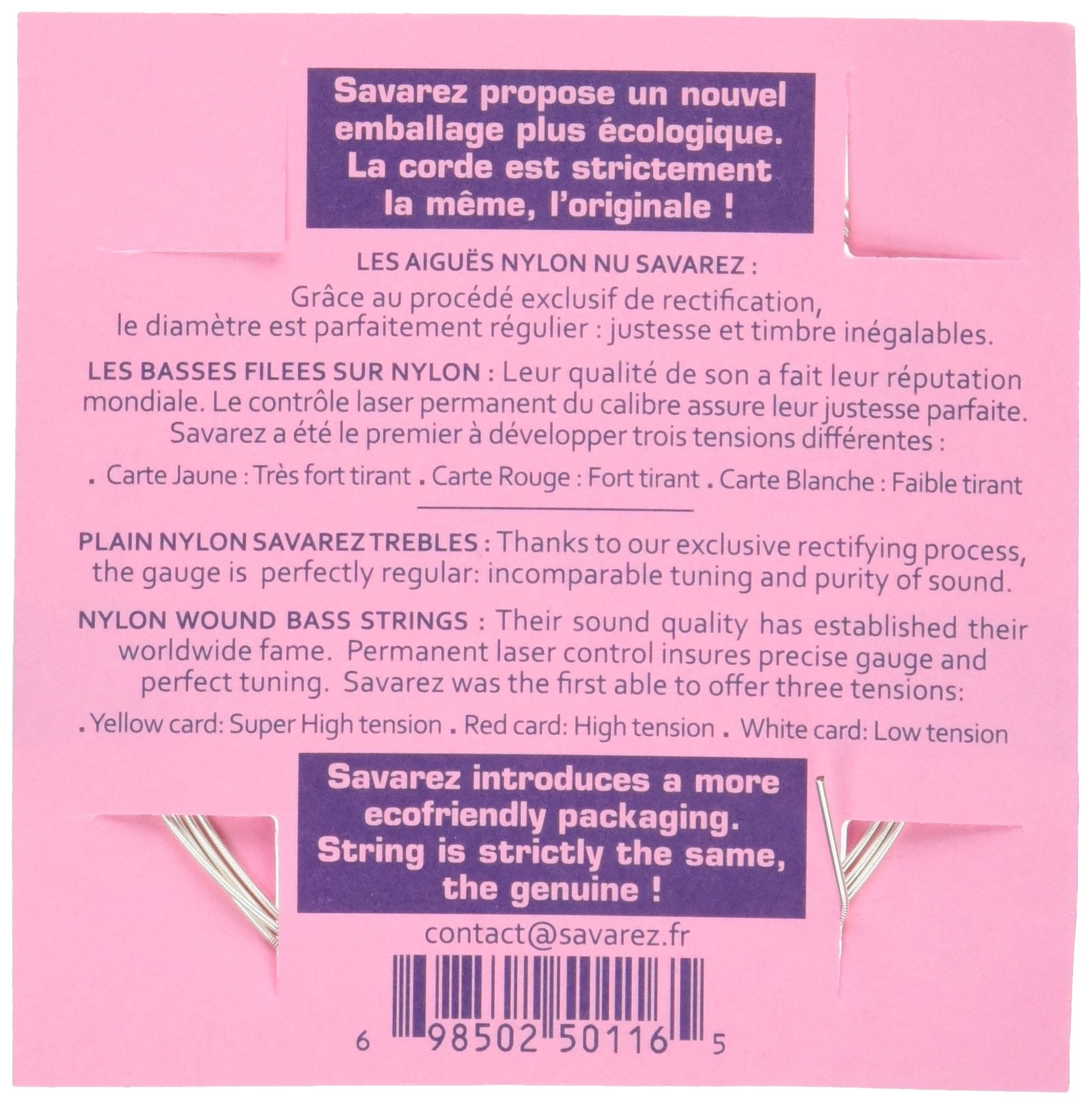 Savarez Strings 525R Bronze Classical Guitar Strings, Medium