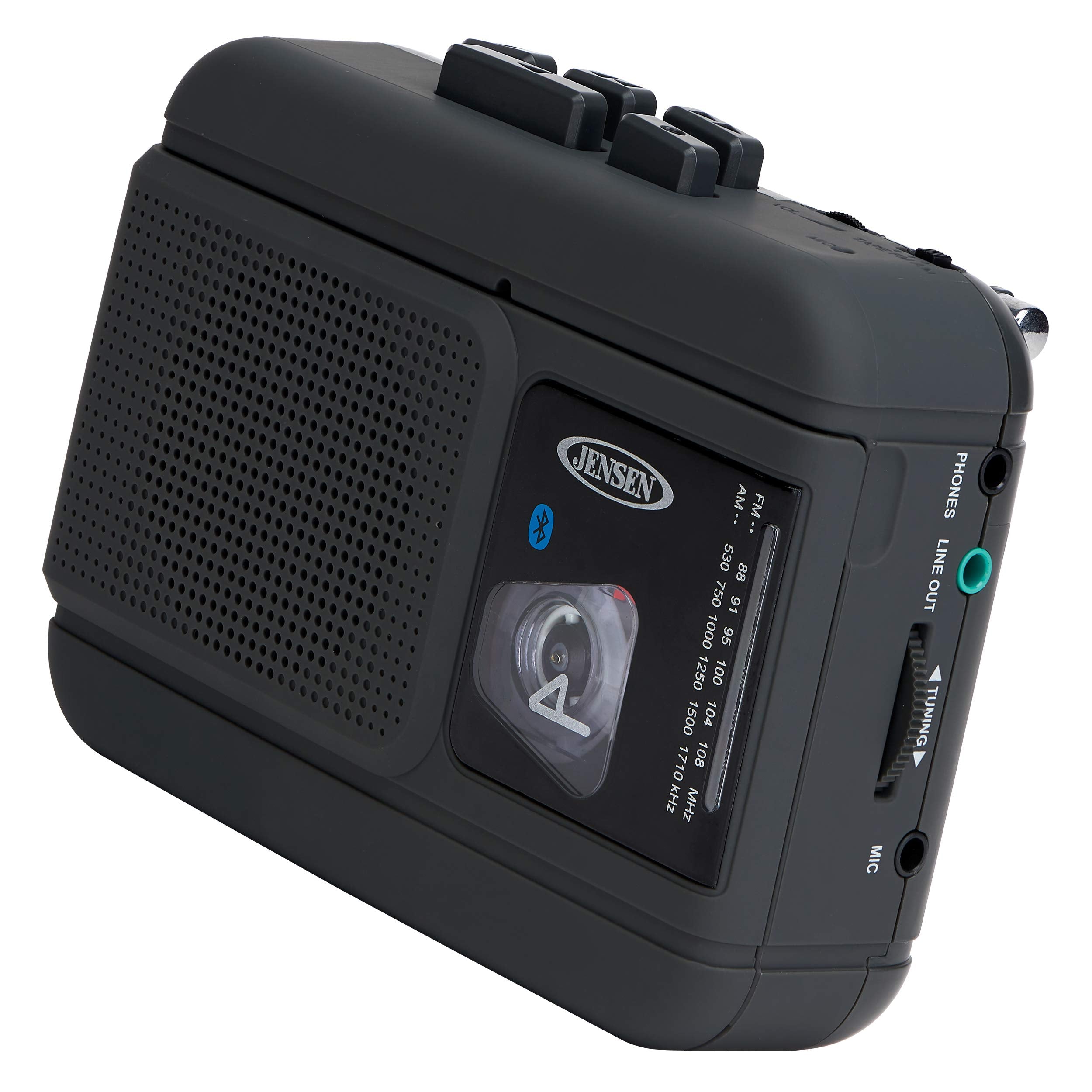 Jensen Mcr-60 Mcr-60 Portable Personal Cassette Player/Recorder With Am/Fm Radio, Bluetooth, And Earbuds, Black