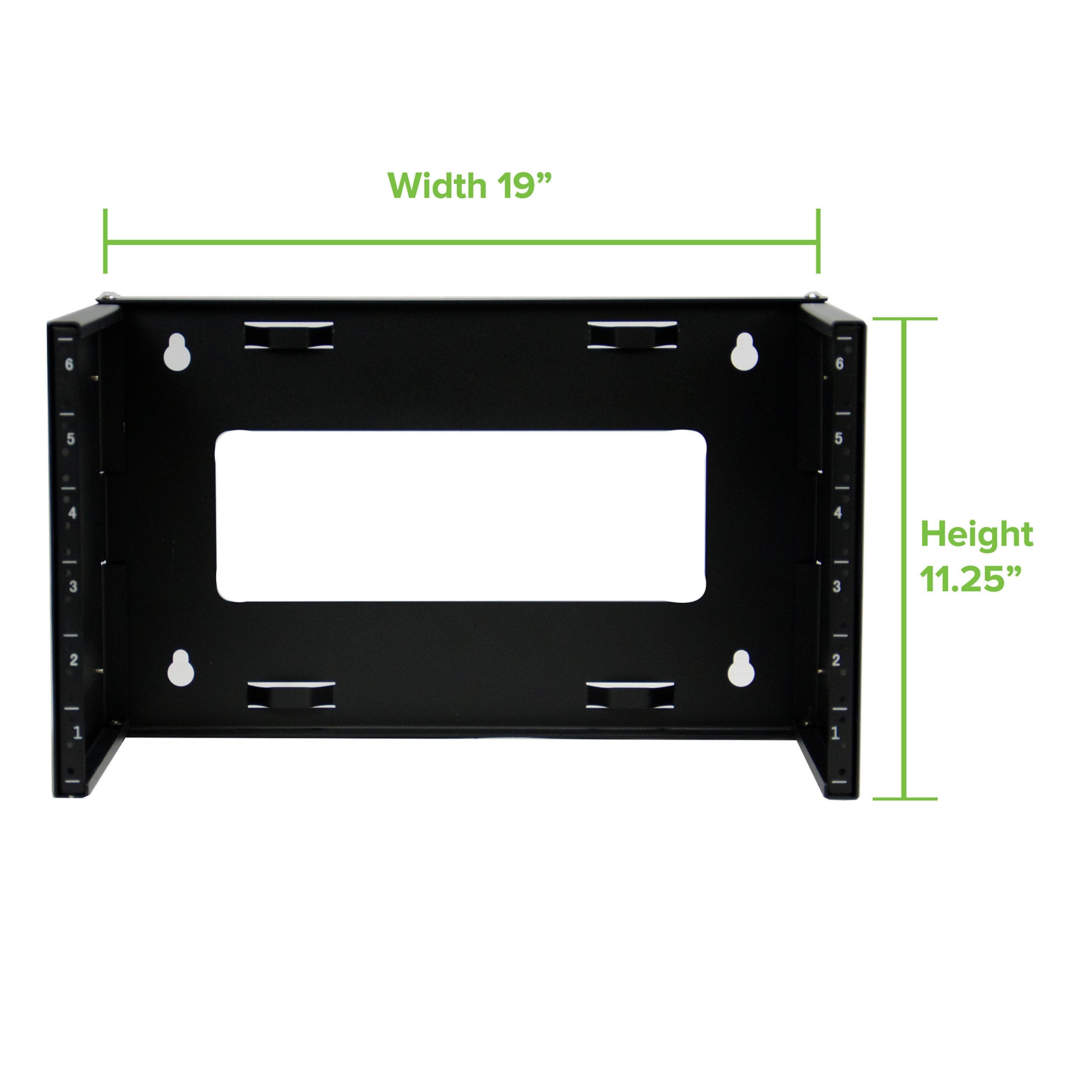 Navepoint 6U Patch Panel Bracket Wall Mount Patch Panel Rack For 19    Networking Equipment   Expandable Mounting Depth 9.5    T