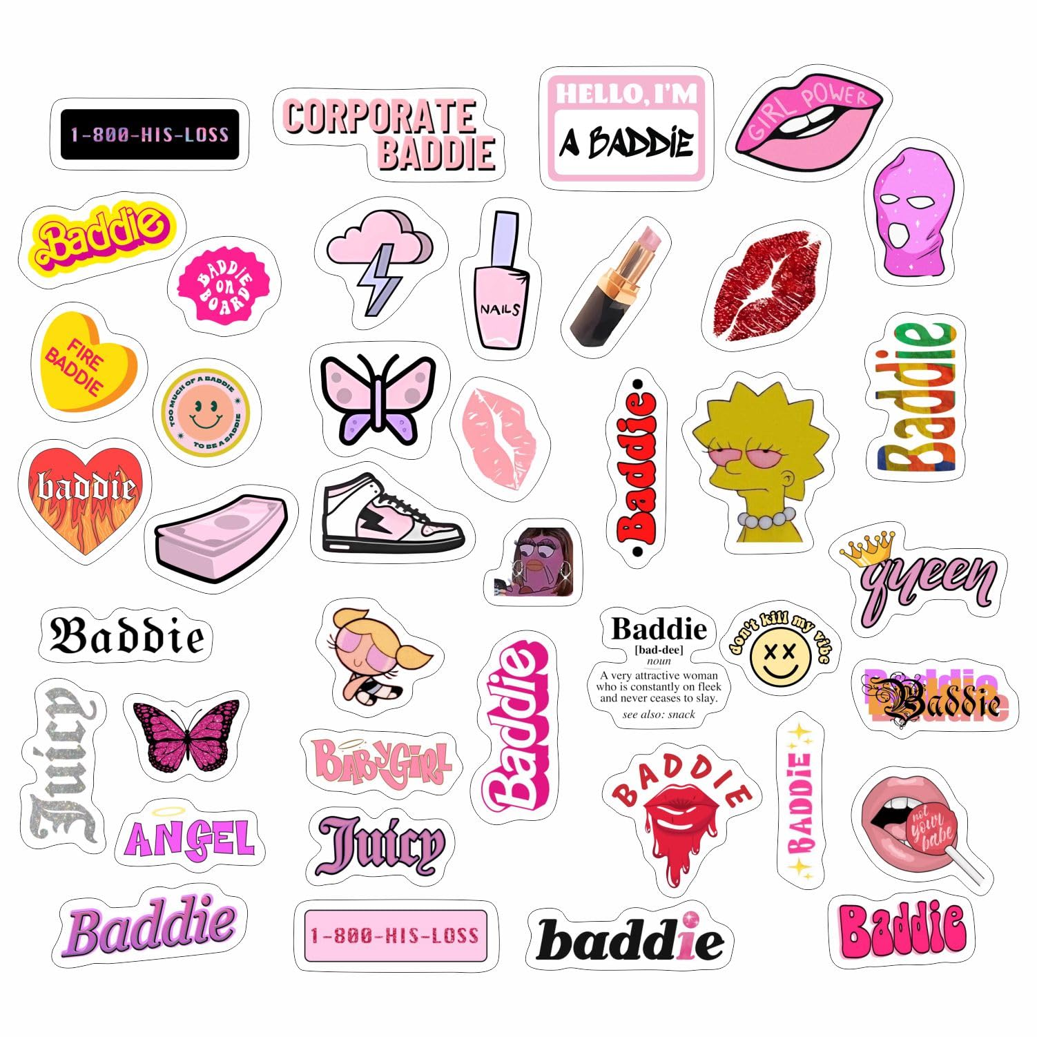 Baddie Stickers And Laptop Decals   Baddie Party Decorations, Baddie Party Favors   Baddie Birthday Gifts For Women   Aesthetic