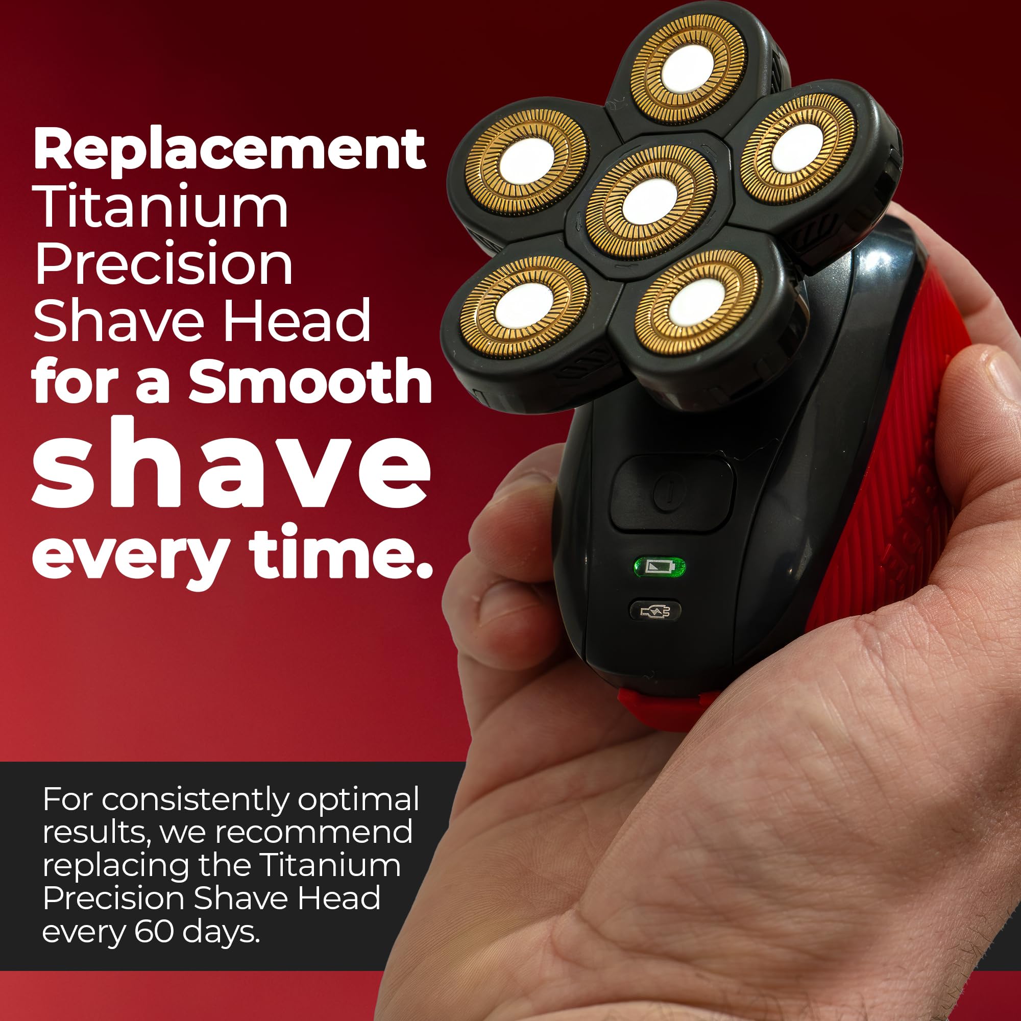 Bakscape Men'S Back Shaver Starter Kit 2.0 Replacement Titanium Precision Shave Head: Six Pivoting Foils For Effortless, Smooth