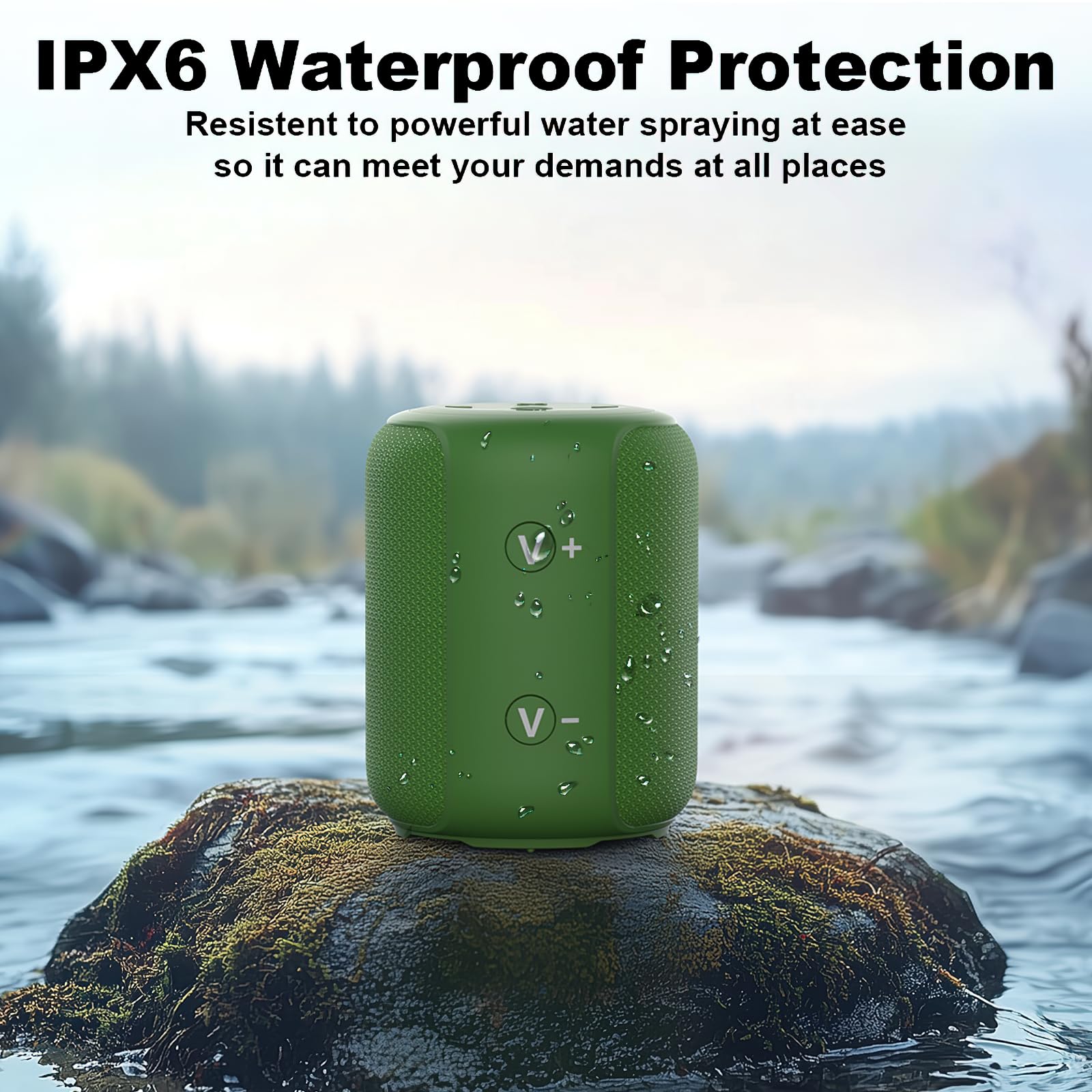 Bobtot Portable Speaker Bluetooth, Ipx6 Shower Speaker Waterproof, 15H Playing Time, Loud And Stereo Sound With Bass, Dual Pairi