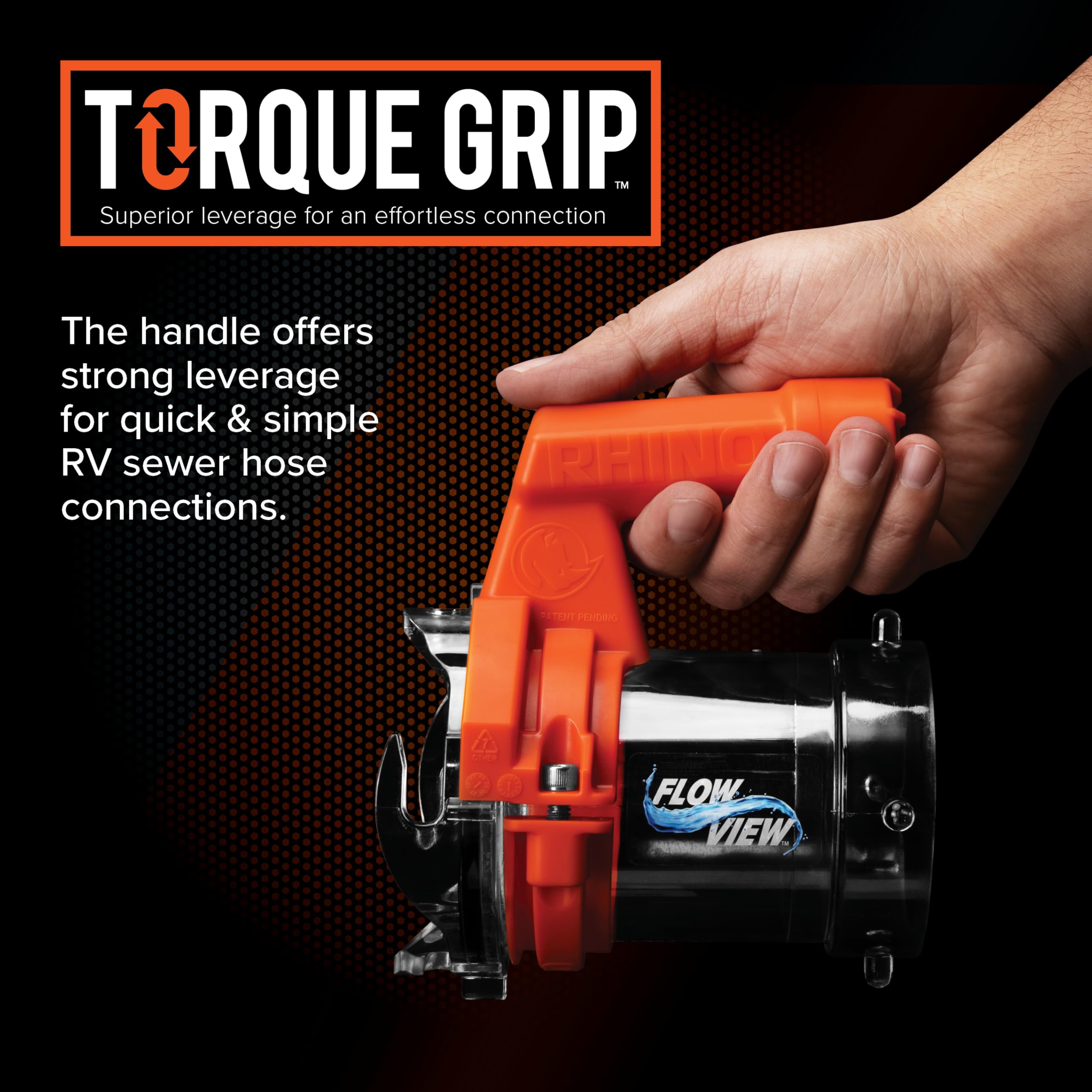 Camco Rhino Rv Sewer Hose Extender Pro - 5'' Sewer Hose Extension - Torque-Grip Handle With Built-In Led Flashlight - The Easies,WBAUVB0DZ73J2DZ