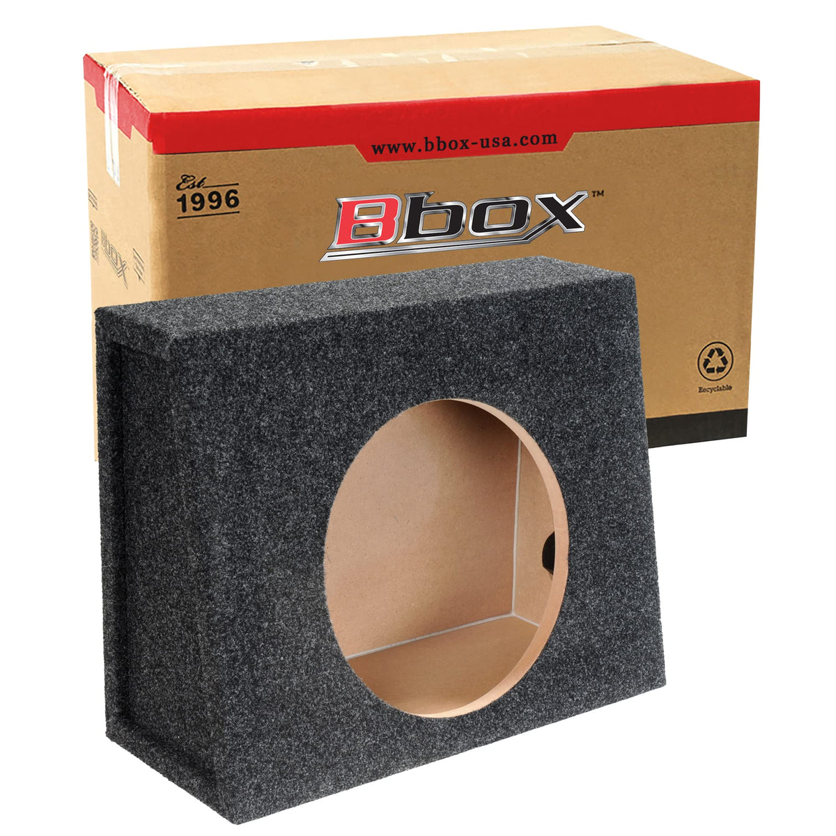 Atrend Bbox Single Sealed 12 Inch Subwoofer Enclosure - Car Subwoofer Boxes & Enclosures - Made In Usa Premium Subwoofer Box Imp