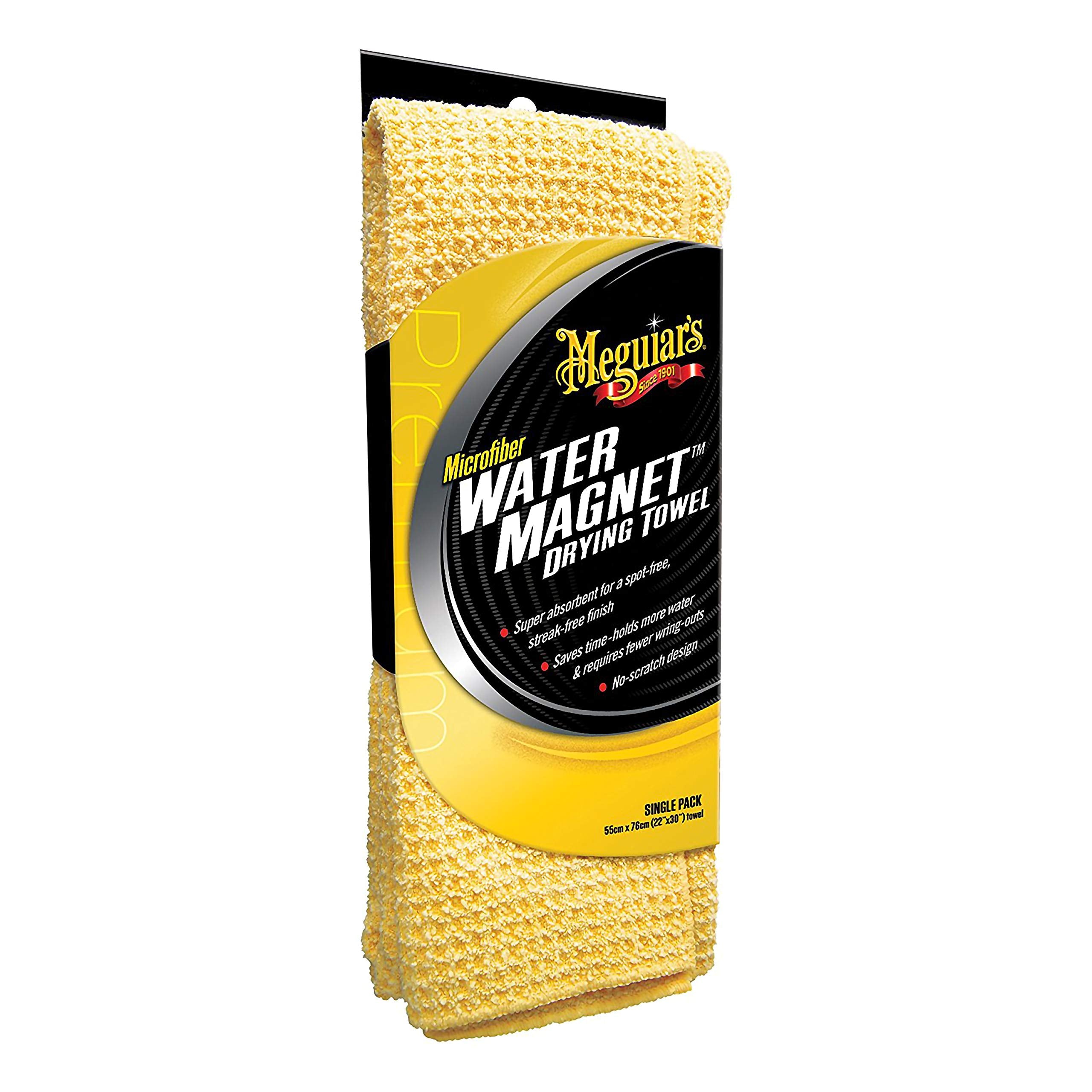 Meguiars Water Magnet Microfiber Towel Super Absorbent for Spot Free Drying (X2000Eu), Yellow