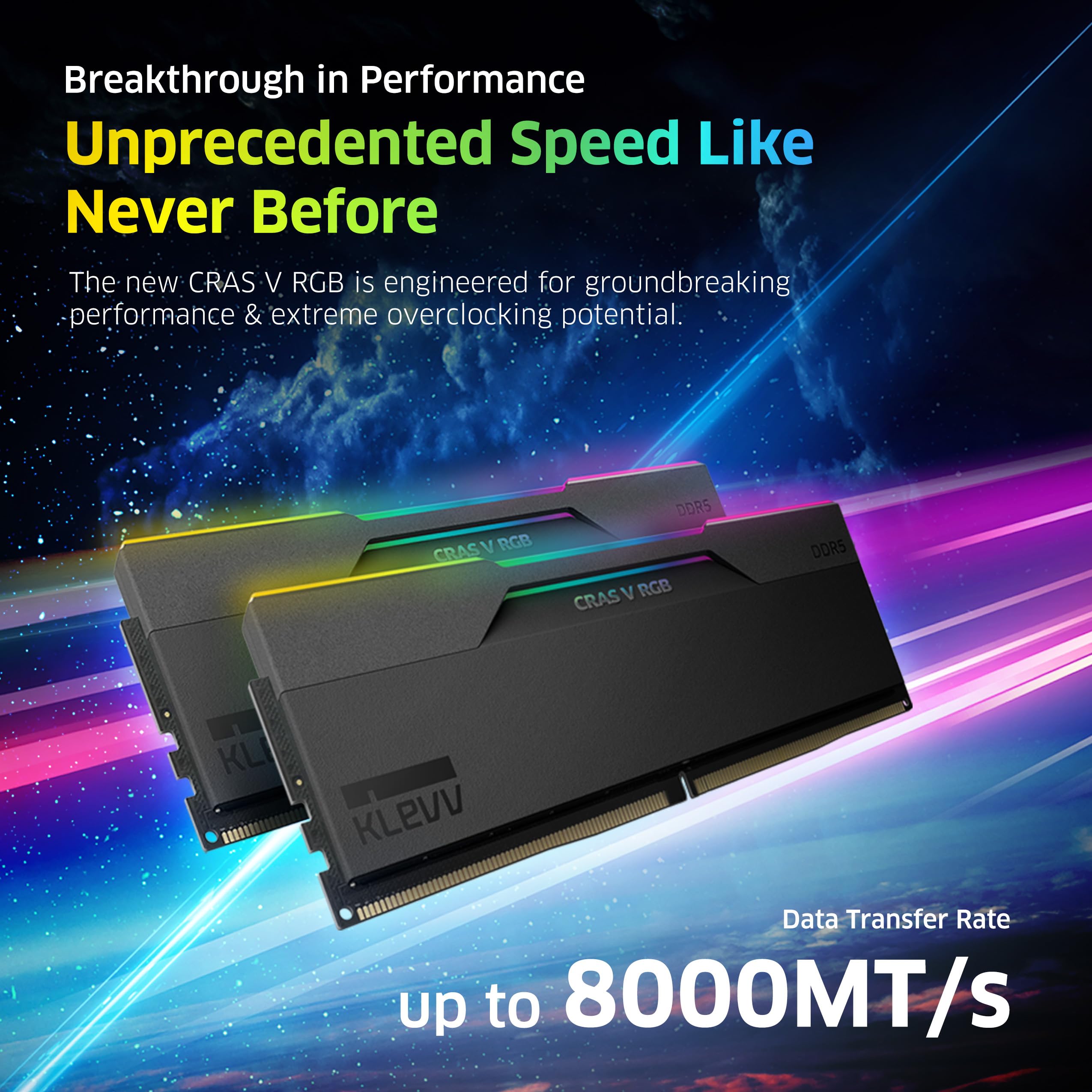 Klevv Cras V Rgb Ddr5 64Gb (2X32Gb) 6400Mhz Cl32 A Die 1.35V Gaming Desktop Ram Memory Sk Hynix Chip Xmp 3.0 / Amd Expo Ready