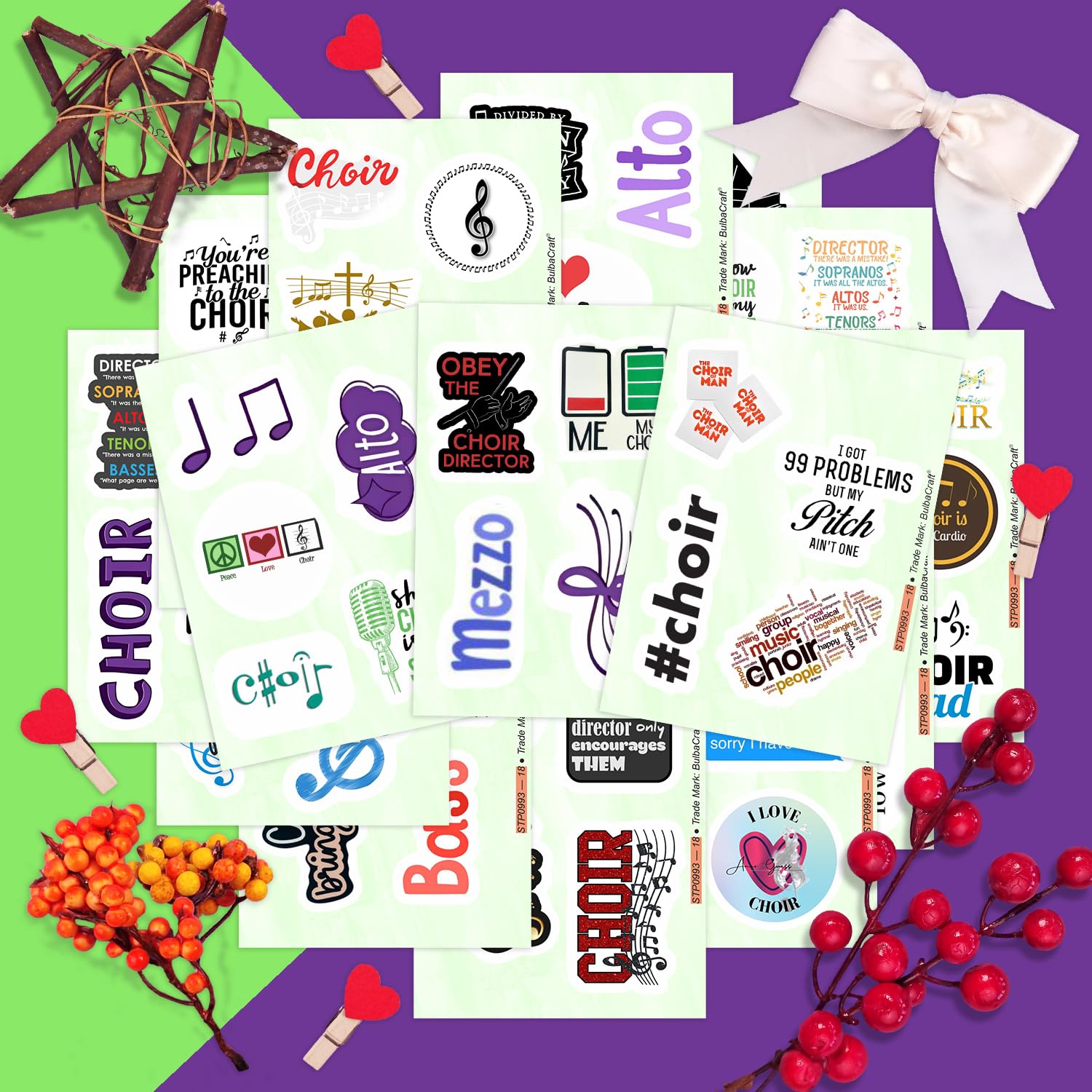 Choir Stickers For Water Bottle And Laptop   Choir Party Favors & Decorations, Waterproof Vinyl Decals, Singing And Music Sticke
