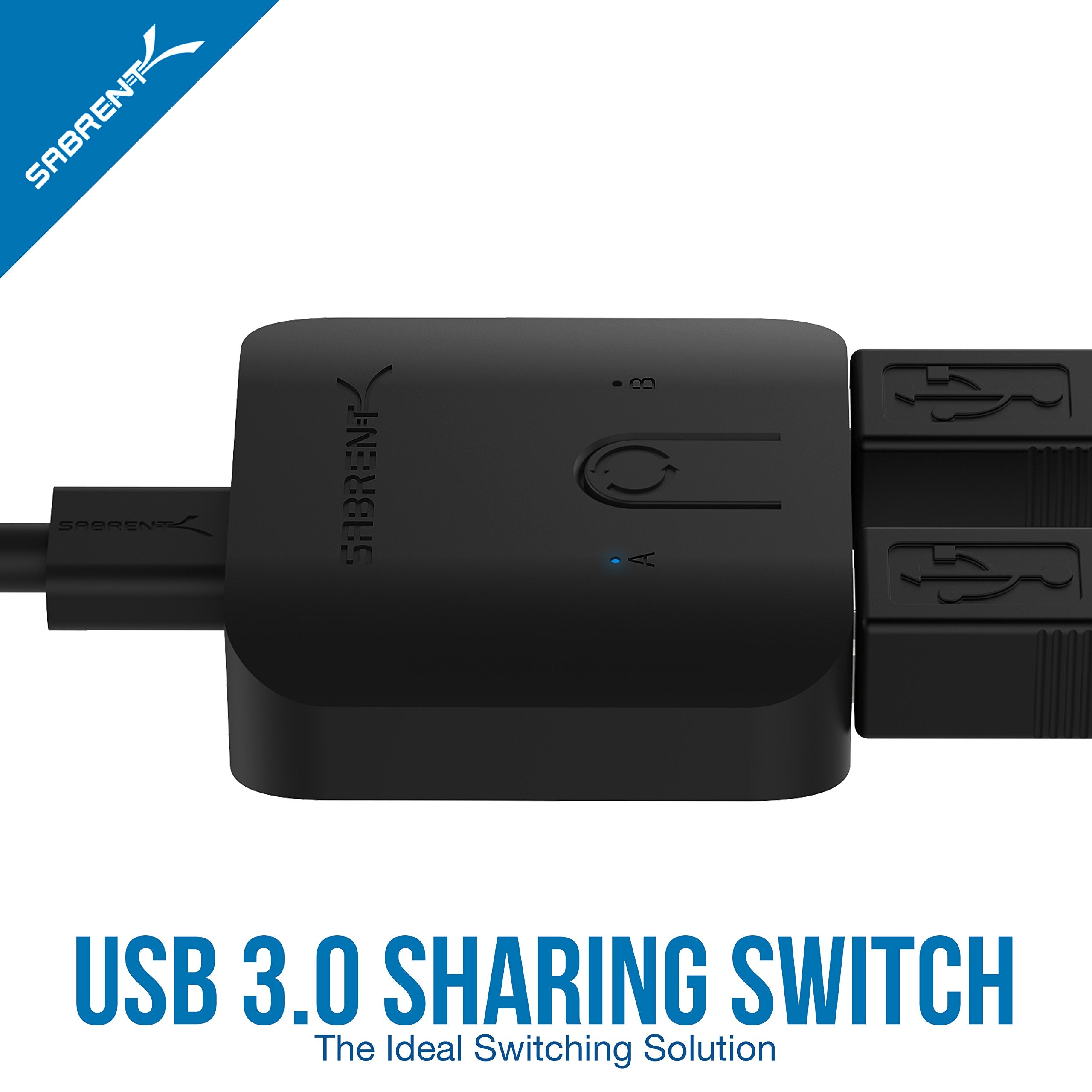 Sabrent Usb 3.0 Sharing Switch For Multiple Computers And Peripherals Led Device Indicators (Usb Sw30) Black