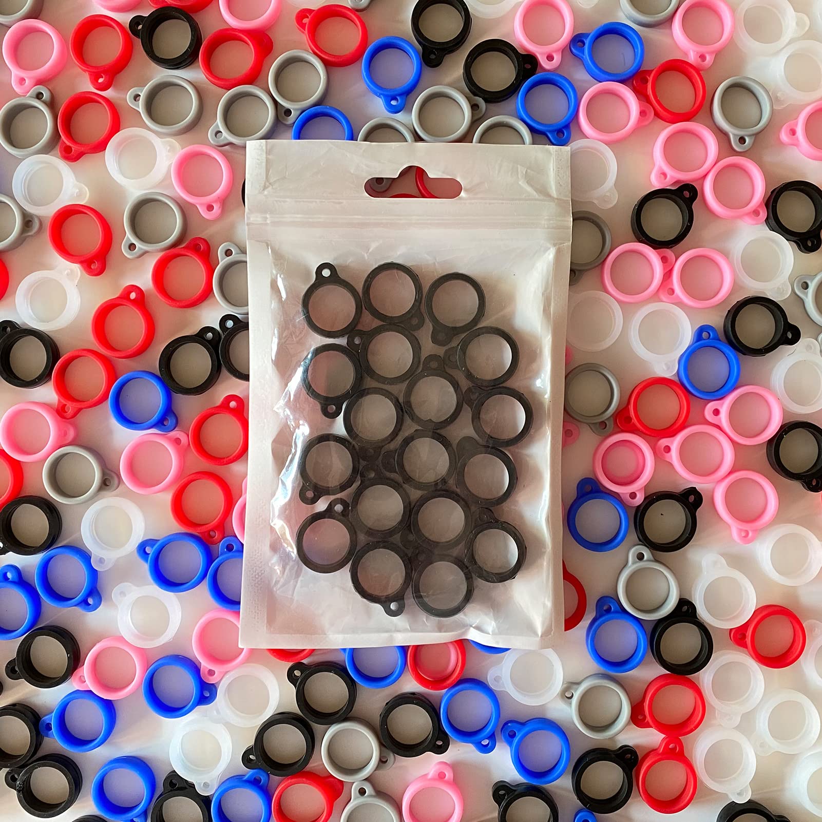 Zaoiiz 18Pcs Anti Lost Silicone Rubber Rings Band Holder Multipurpose Adjustable Cases Necklace Lanyard Replacement Pendant Carr