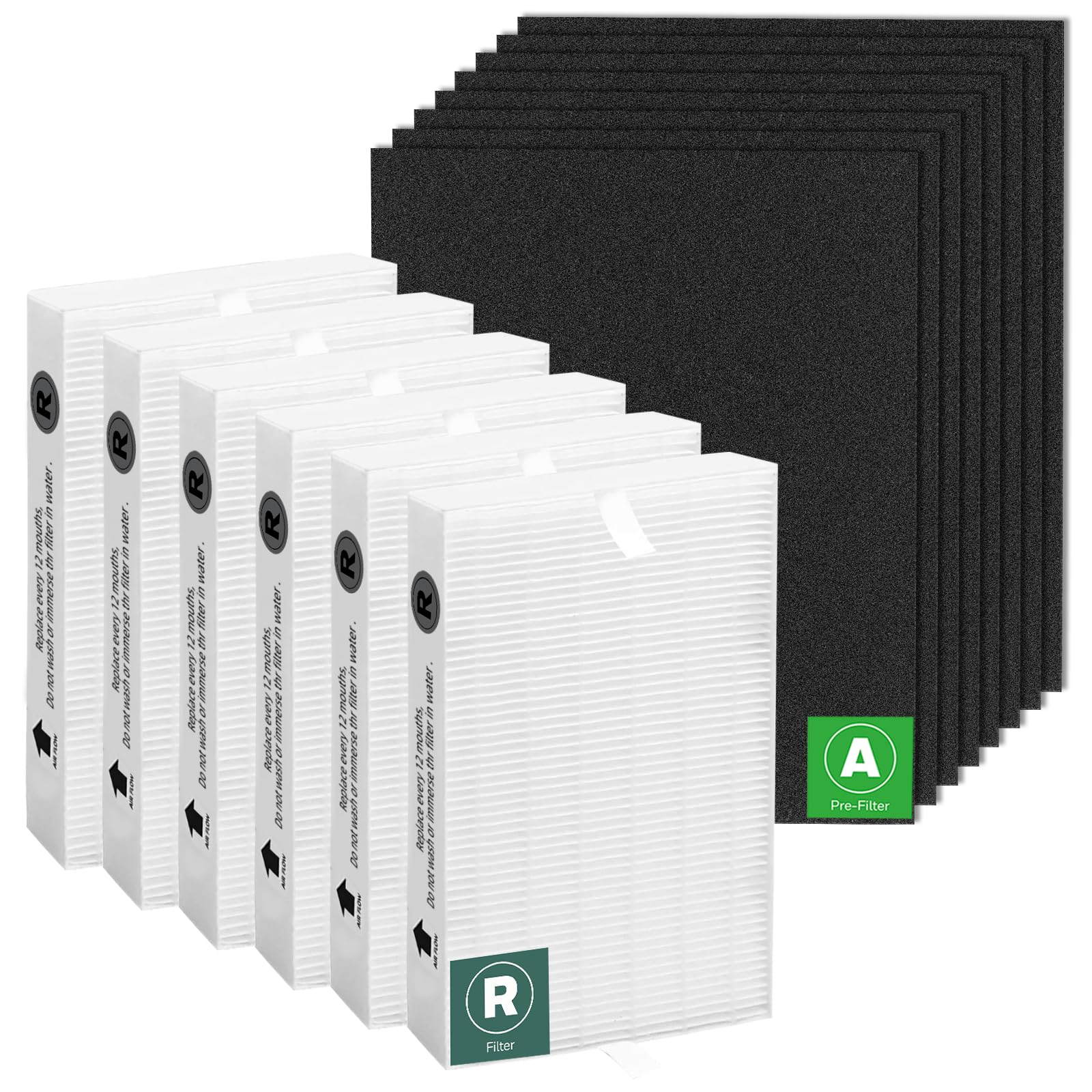 Hpa300 Hepa Filter Replacement For Honeywell Air Purifier 6 Hepa R Filters And 8 Pre Cut A Carbon Pre Filter