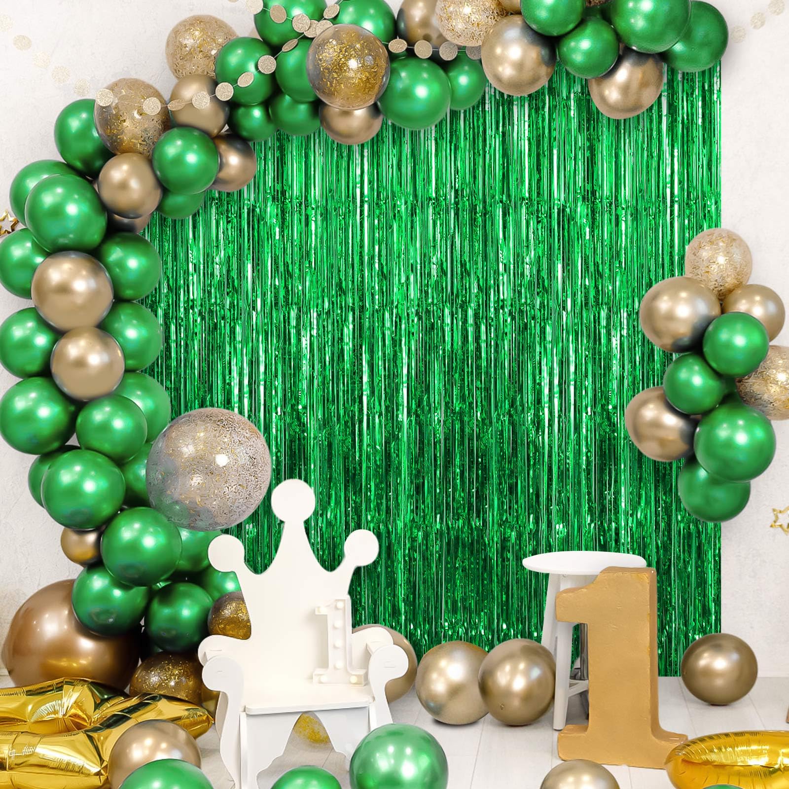 2 Pack Fringe Curtains Backdrops, Foil Fringe Curtains, Door Streamers For Birthday Wedding Bridal Shower Holiday Graduation Par