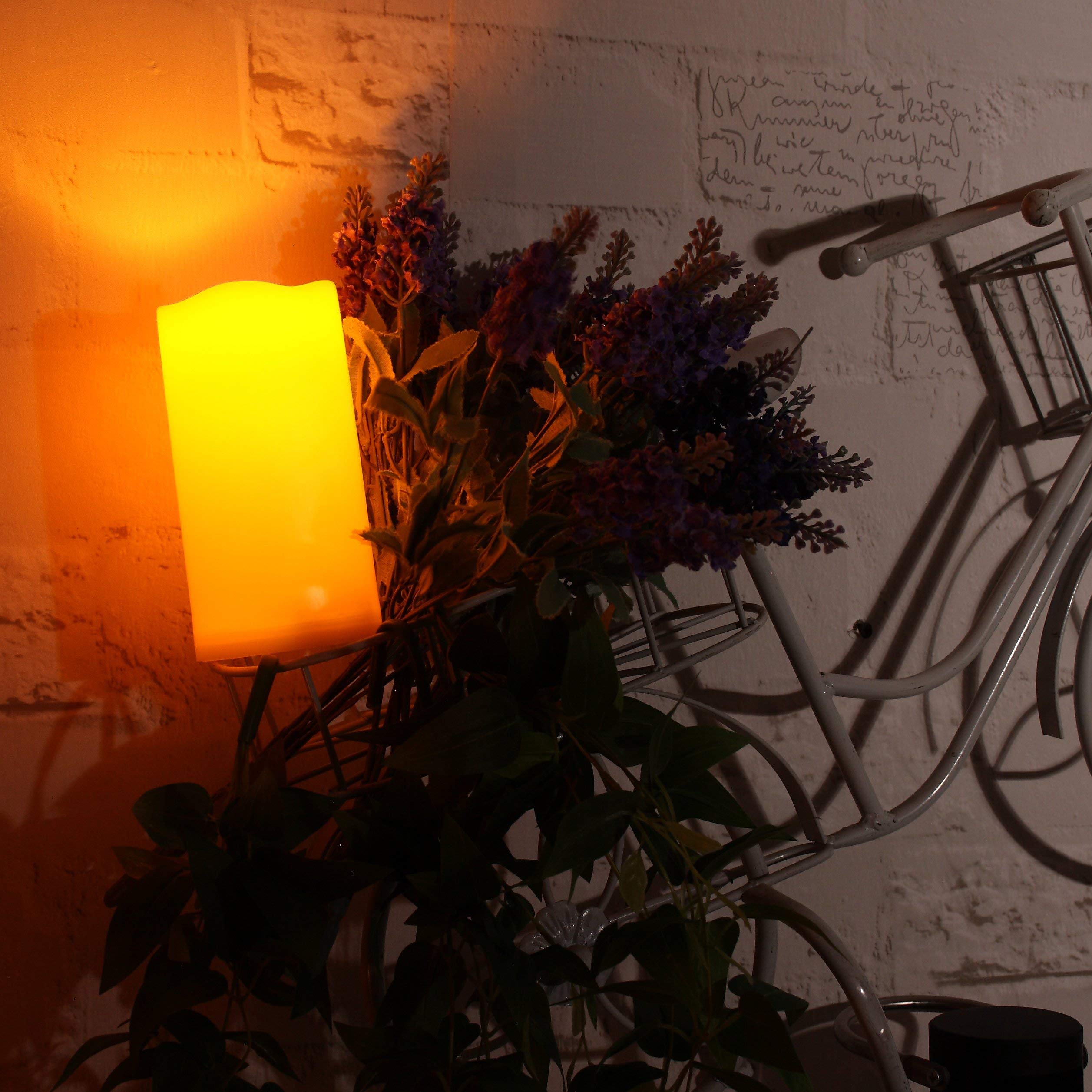 Qidea Waterproof Outdoor Flameless Led Candles   With Remote And Timer Realistic Flickering Battery Operated Electric Plastic Re